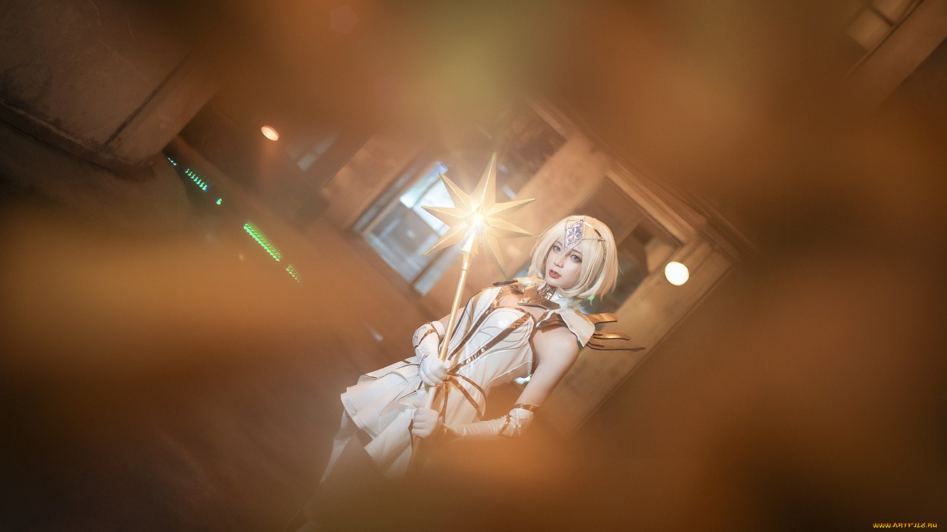 девушки, -, креатив, , косплей, костюм, посох, туман, завод, nkt, wang