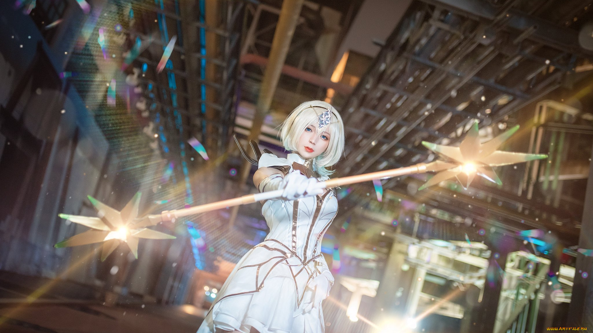 девушки, -, креатив, , косплей, костюм, посох, завод, nkt, wang