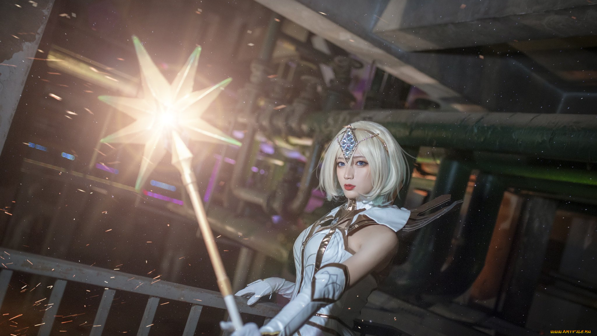 девушки, -, креатив, , косплей, костюм, посох, завод, nkt, wang