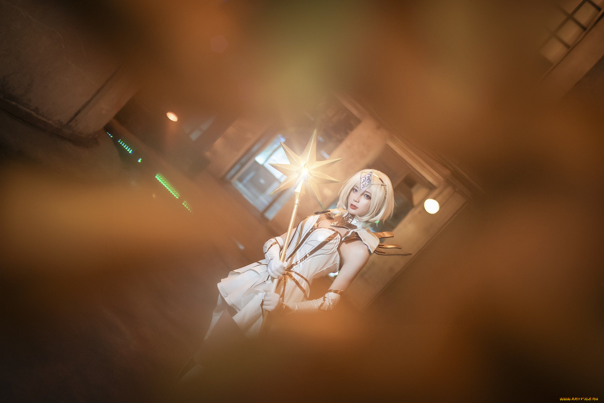 девушки, -, креатив, , косплей, костюм, посох, туман, завод, nkt, wang