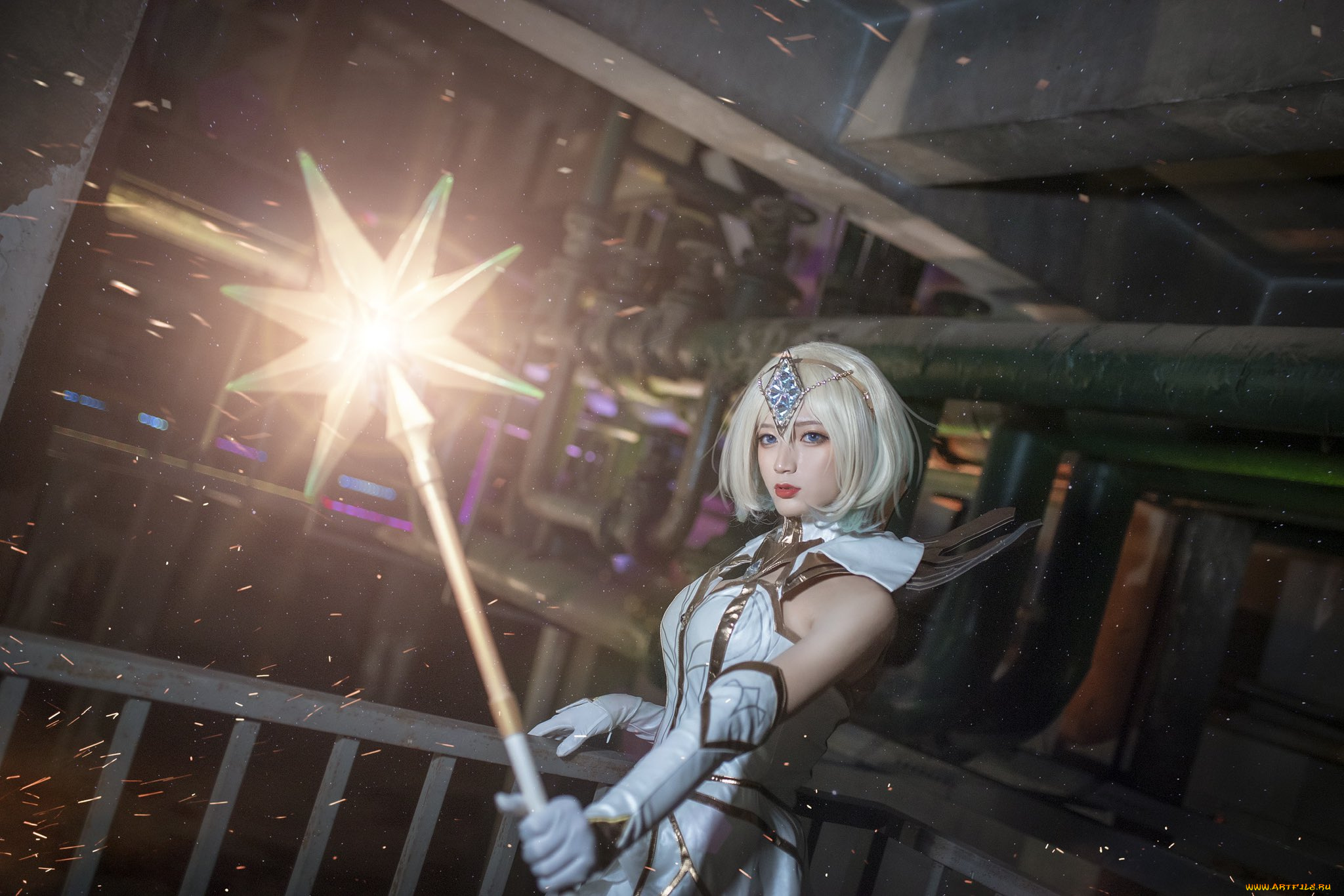 девушки, -, креатив, , косплей, костюм, посох, завод, nkt, wang