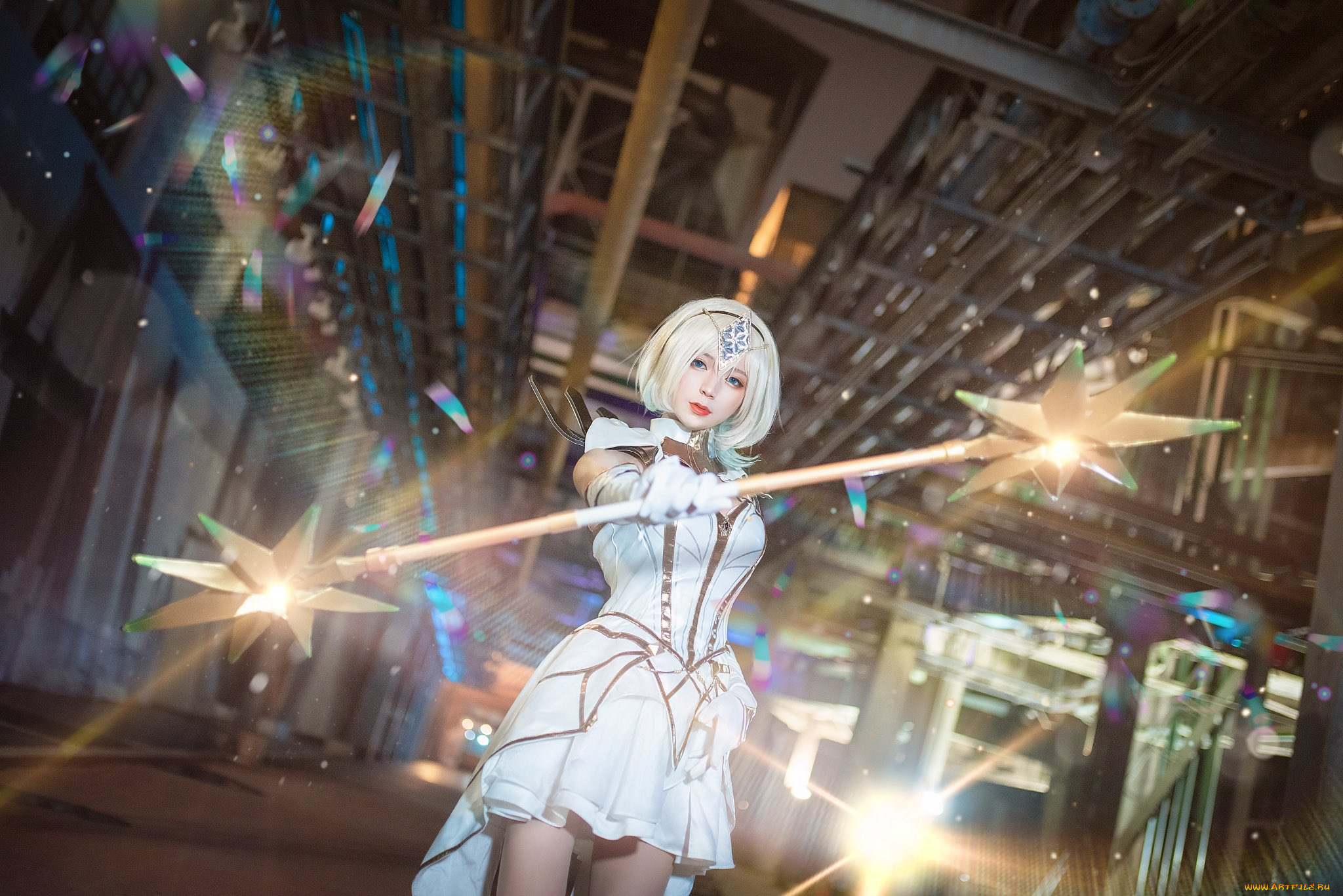 девушки, -, креатив, , косплей, костюм, посох, завод, nkt, wang