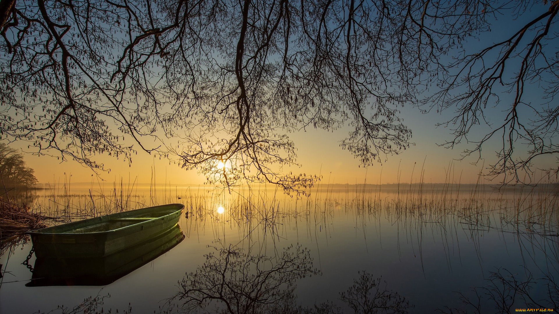 корабли, лодки, , шлюпки, озеро, лодка, закат