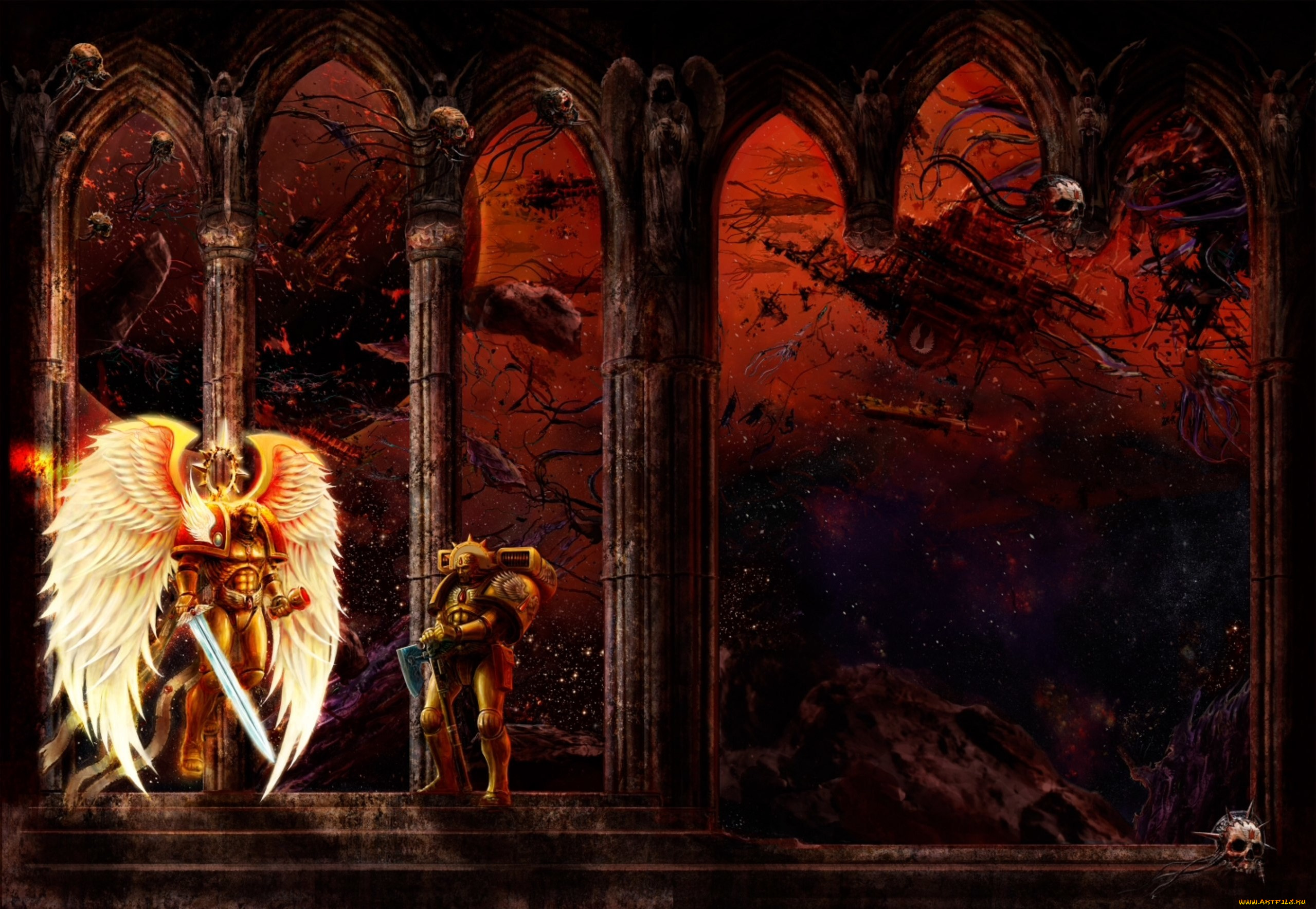 видео, игры, warhammer, 40, 000, , space, marine, дворец, космос, существа