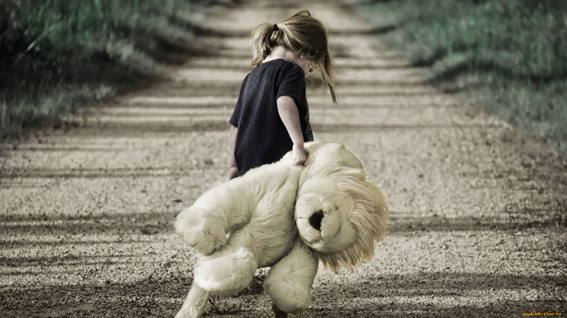 разное, дети, девочка, игрушка, дорога