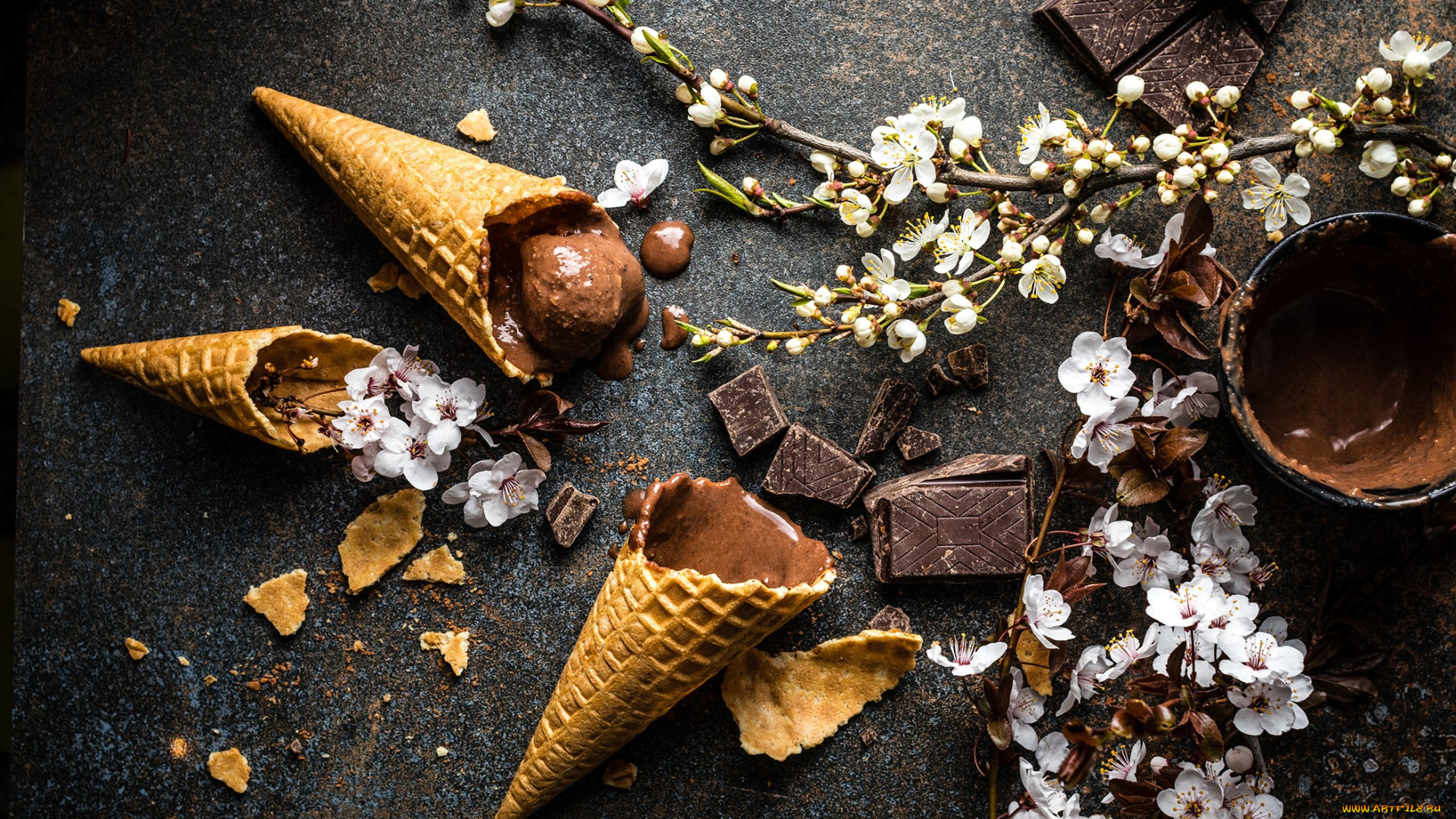 еда, мороженое, , десерты, шоколадное, вафельный, рожок, шоколад