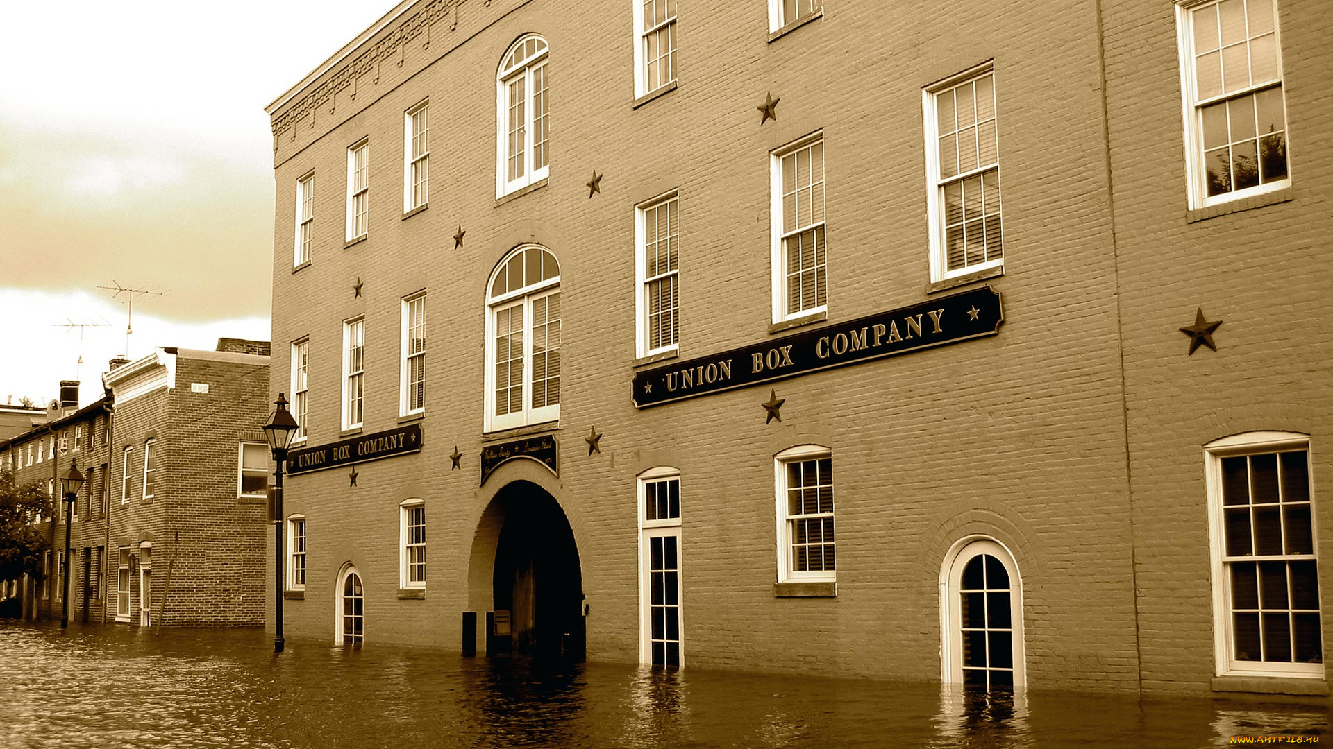 flood, waters, города, здания, дома