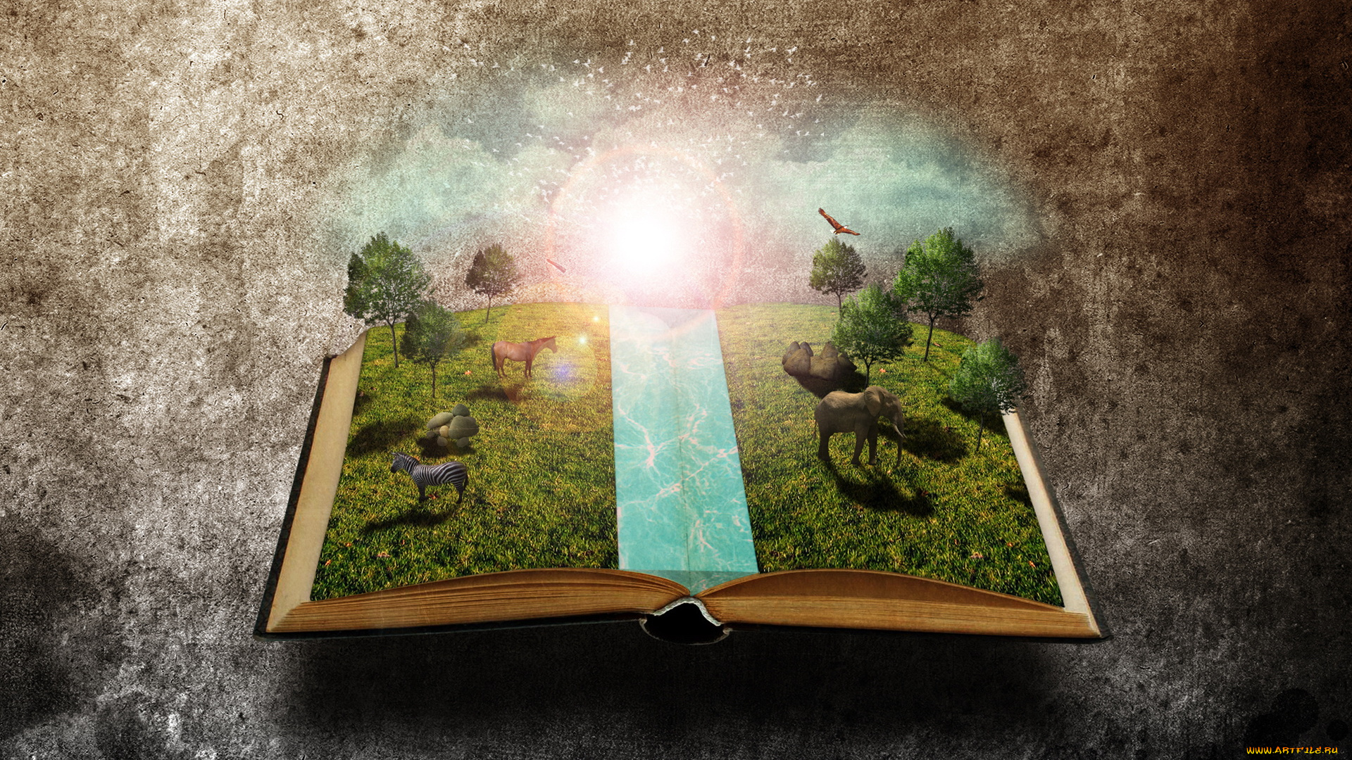 3д, графика, animals, животные, зери, книга