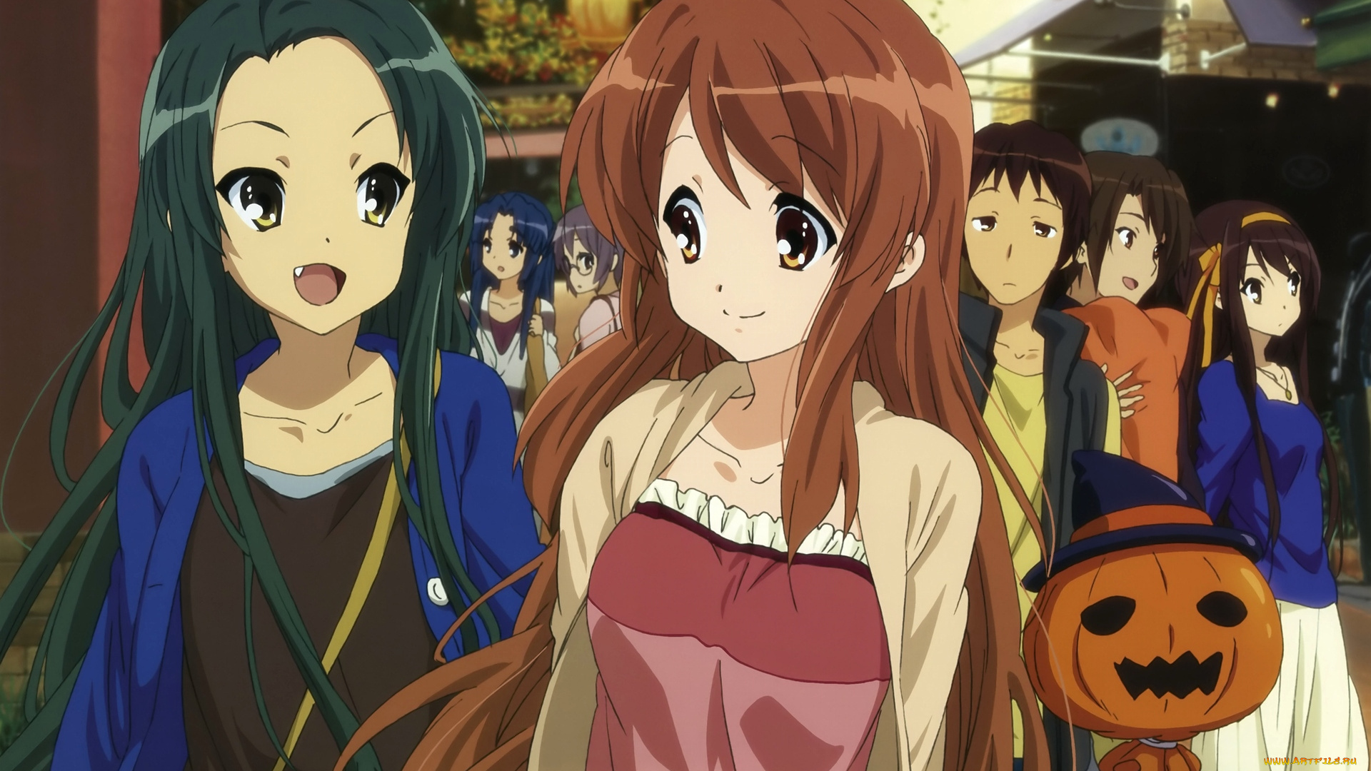 аниме, the, melancholy, of, haruhi, suzumiya, хэллоуин, девушки