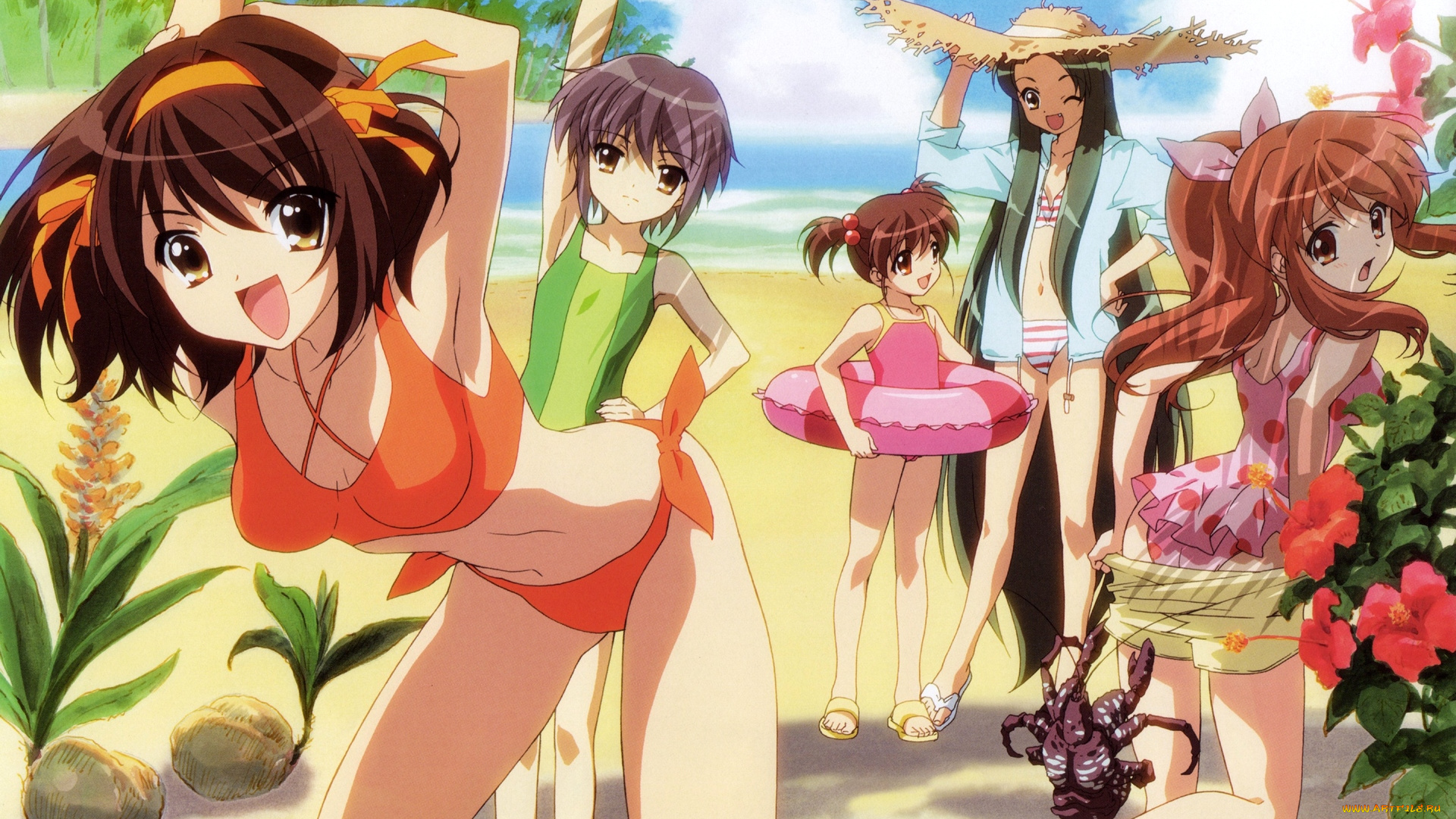 аниме, the, melancholy, of, haruhi, suzumiya, девушки