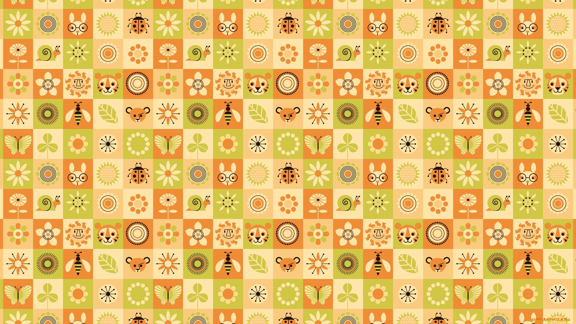 векторная, графика, текстура, животные, насекомые, цветы