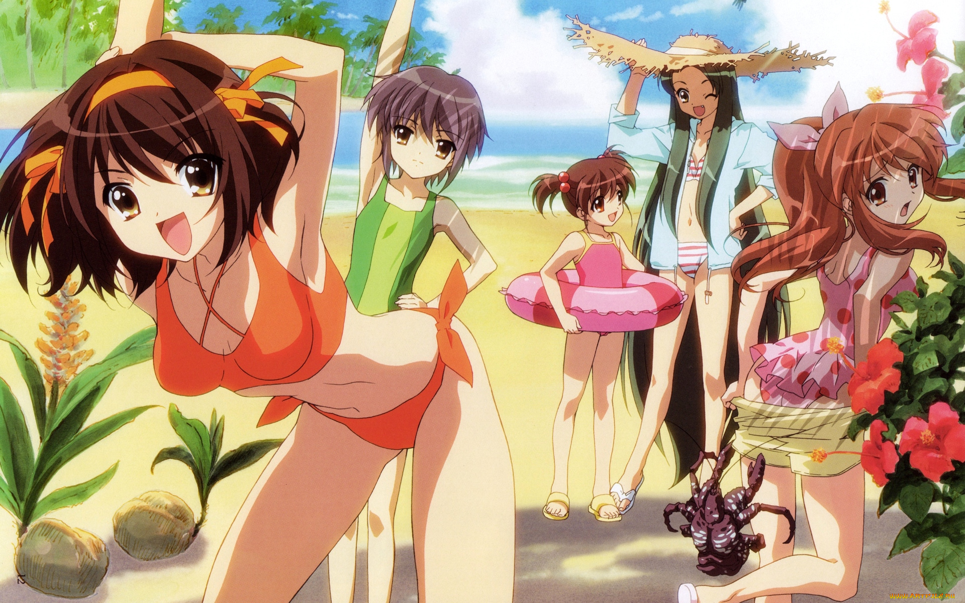 аниме, the, melancholy, of, haruhi, suzumiya, девушки