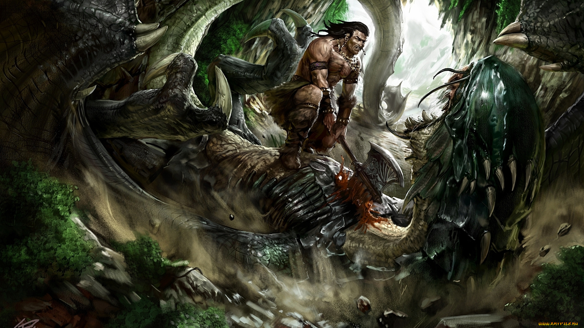 фэнтези, люди, conan, чудовище