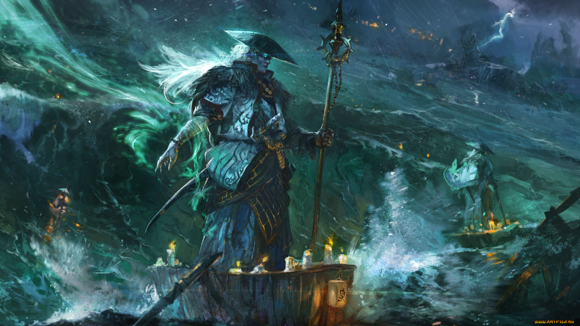 фэнтези, маги, море, шторм