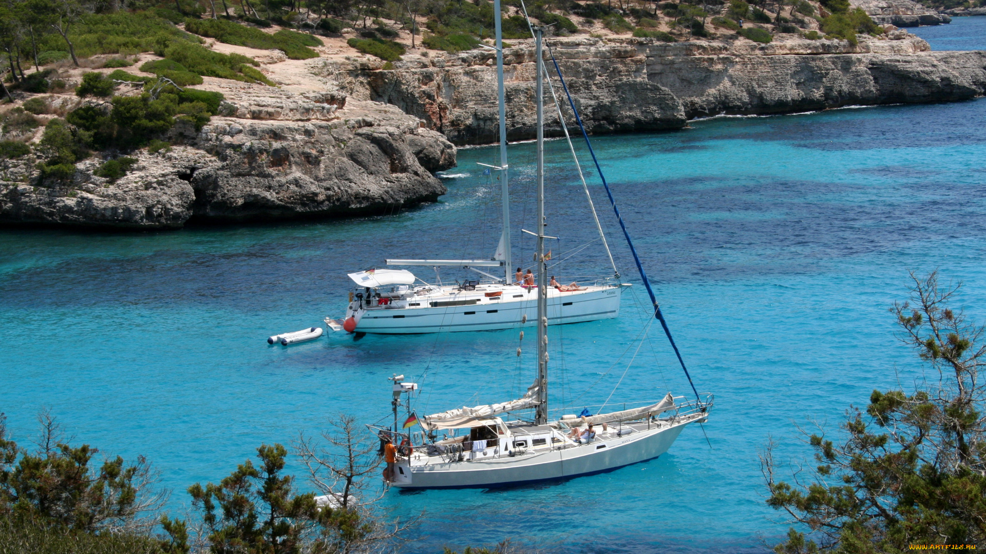 испания, mallorca, корабли, парусники