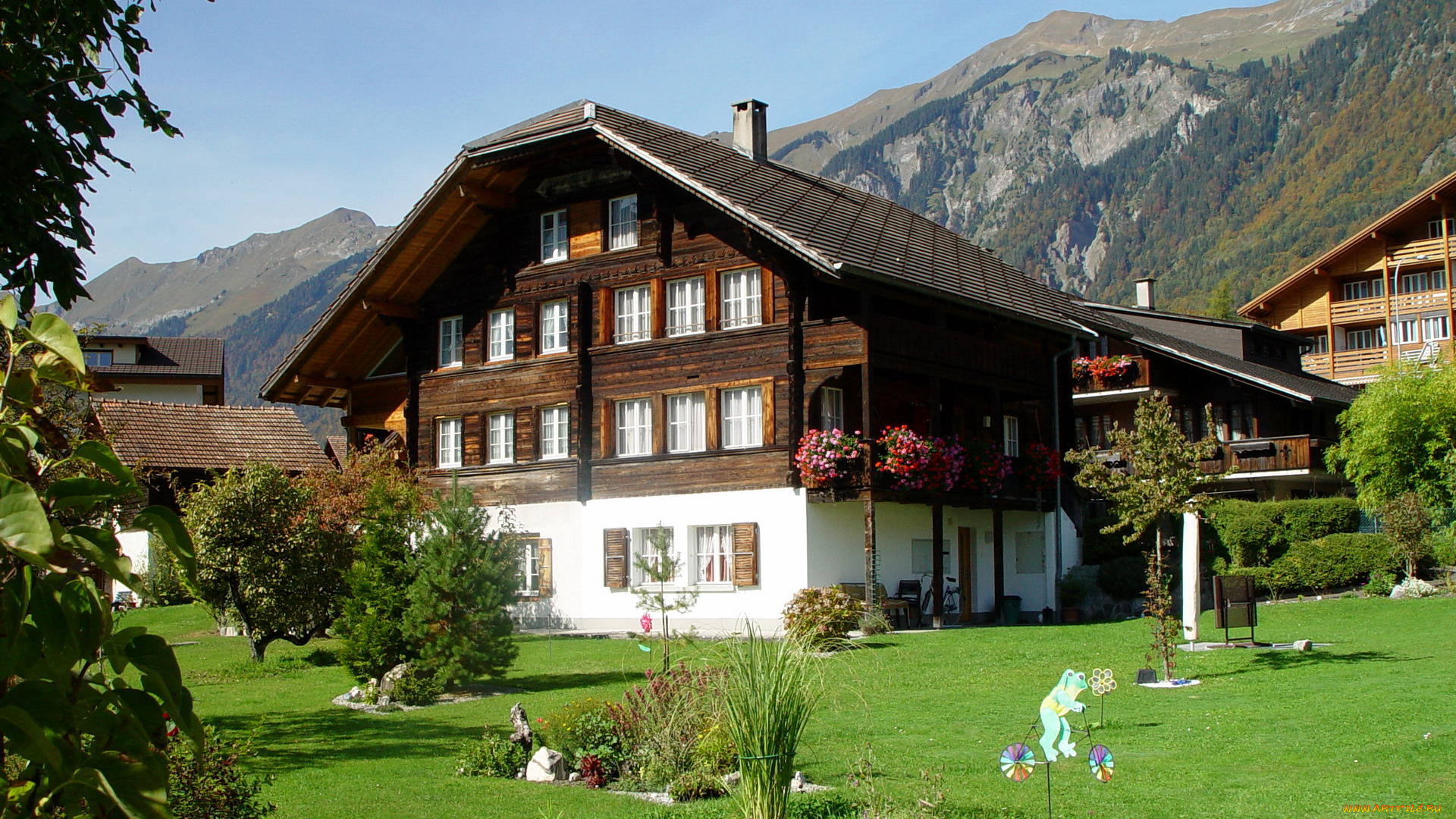 швейцария, берн, бриенц, города, здания, дома, дом, горы