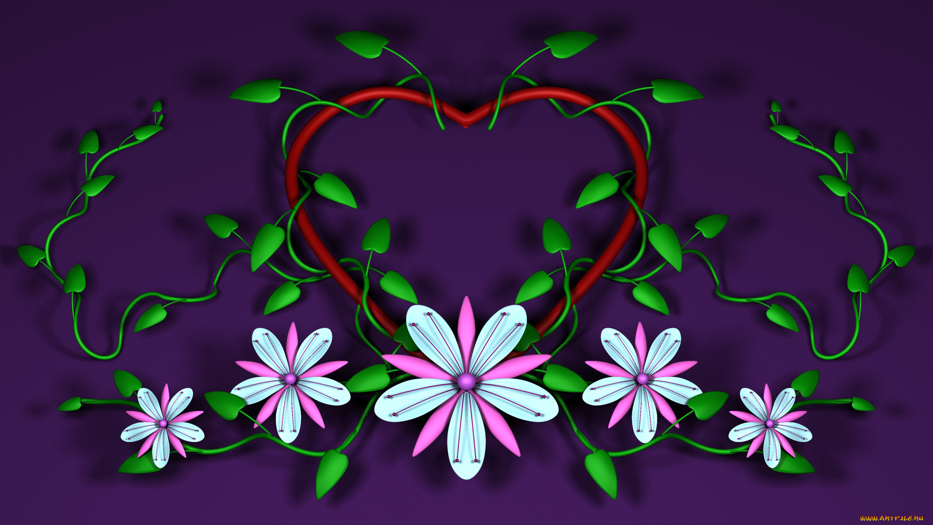 3д, графика, flowers, цветы, лепестки