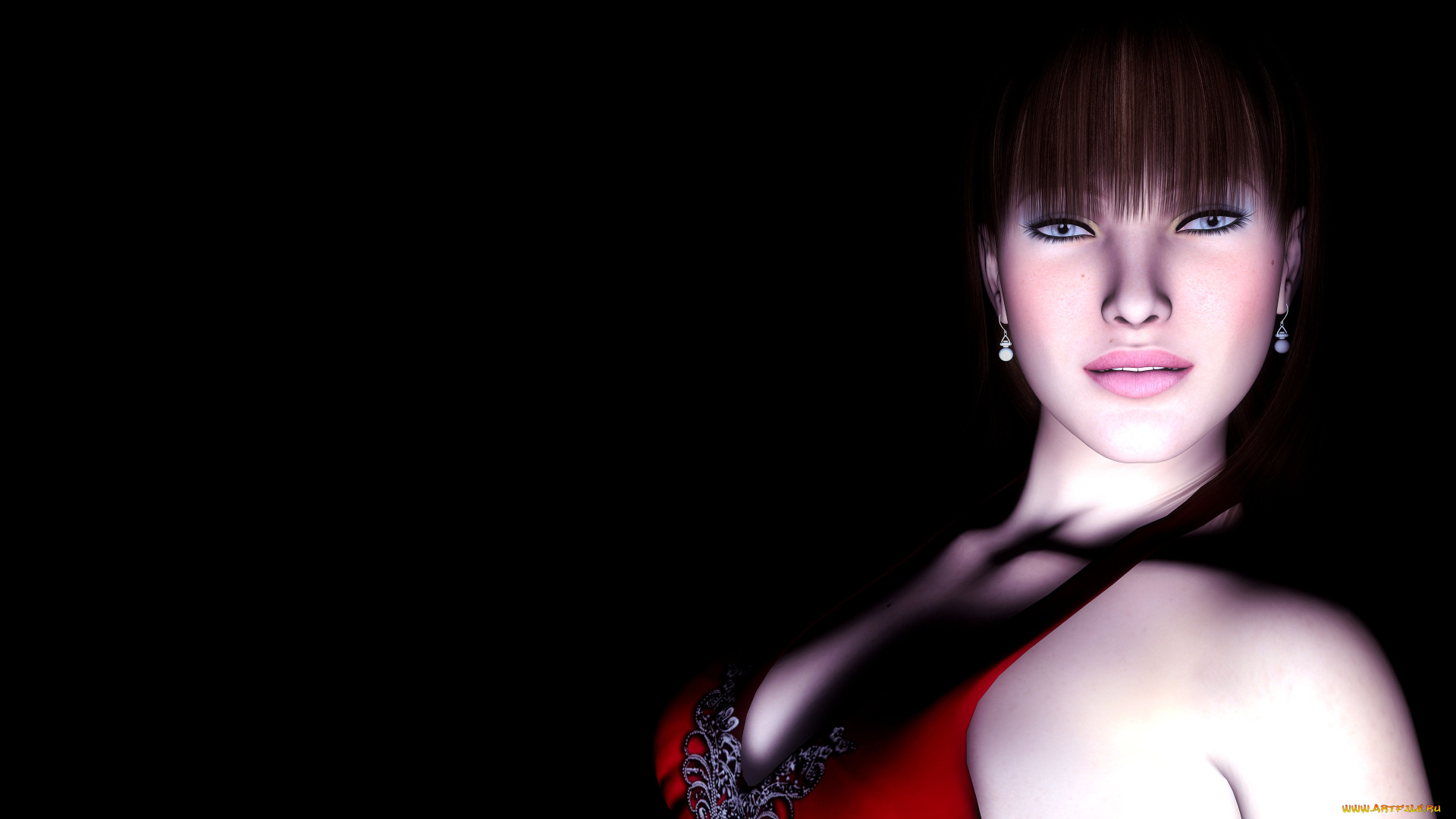 3д, графика, portraits, портрет, девушка, взгляд