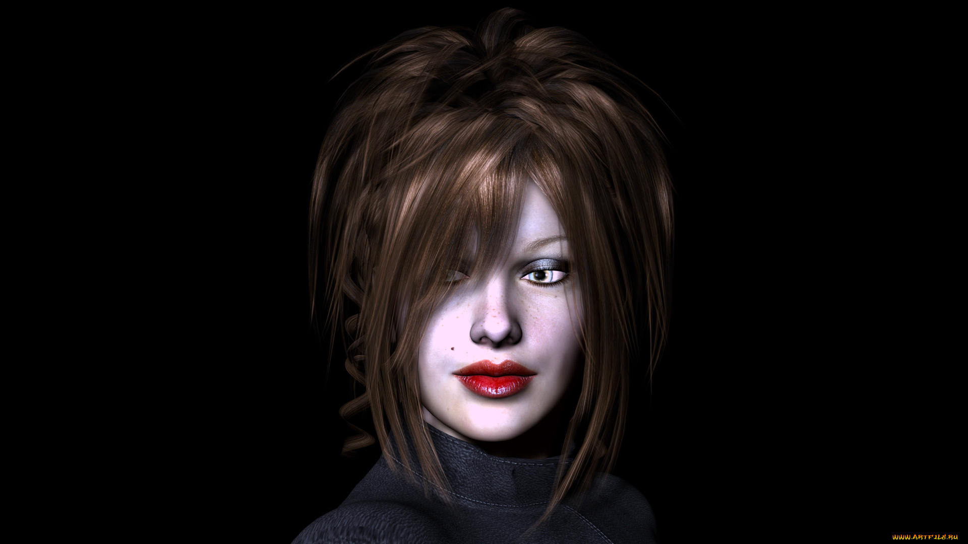 3д, графика, portraits, портрет, взгляд, девушка