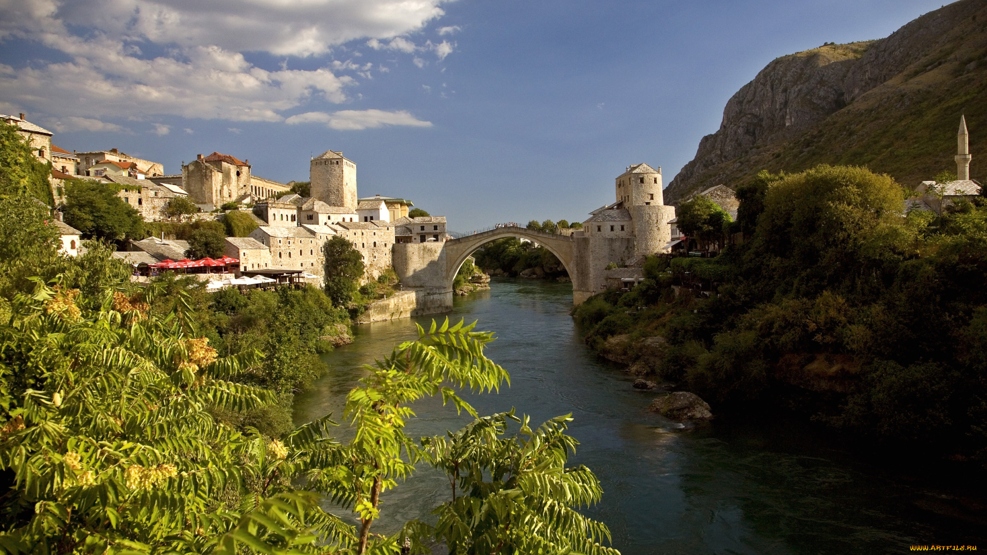 города, мостар, босния, герцеговина, мост, река