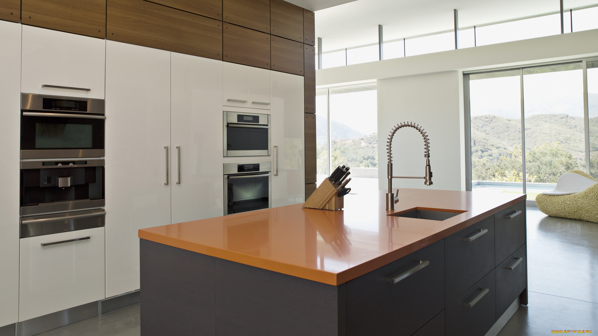 интерьер, кухня, ножи, бытовая, техника, дом