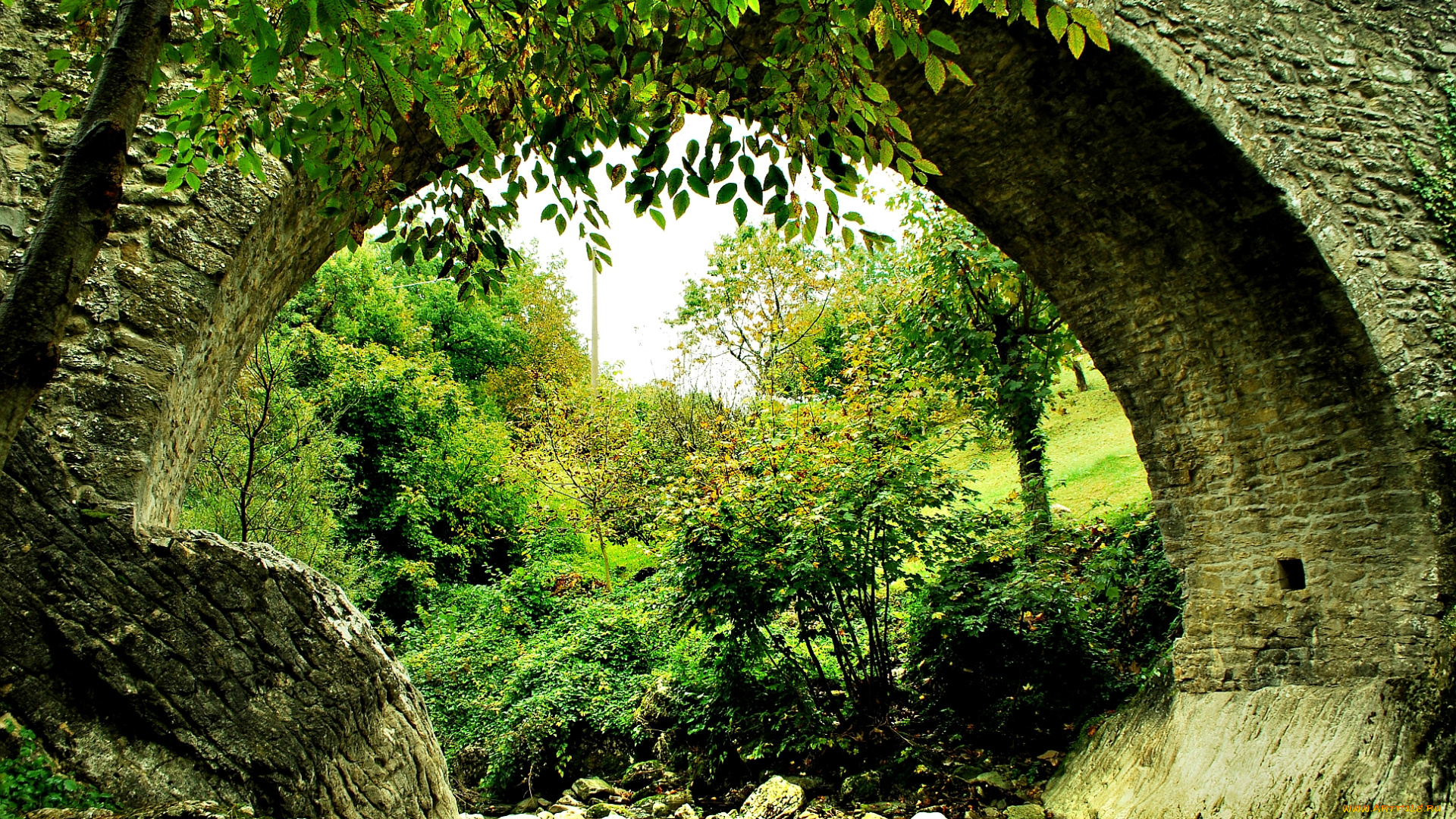 ponte, romano, природа, реки, озера, лес, лето, арка, ручей