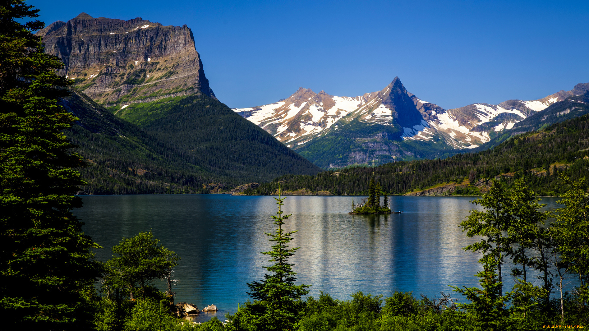 saint, mary, lake, glacier, national, park, montana, природа, реки, озера, глейшер, озеро, святой, марии, rocky, mountains