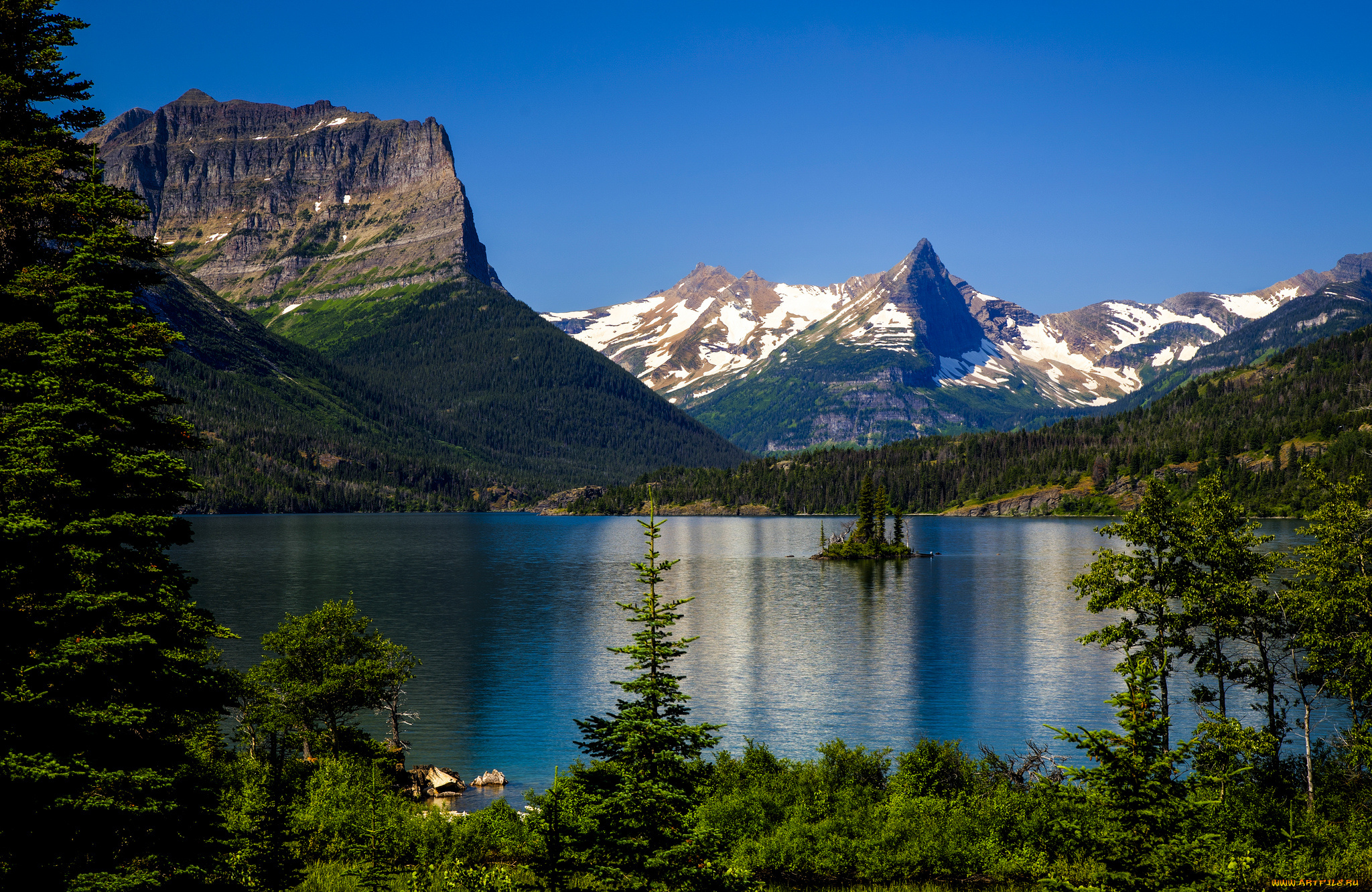 saint, mary, lake, glacier, national, park, montana, природа, реки, озера, глейшер, озеро, святой, марии, rocky, mountains
