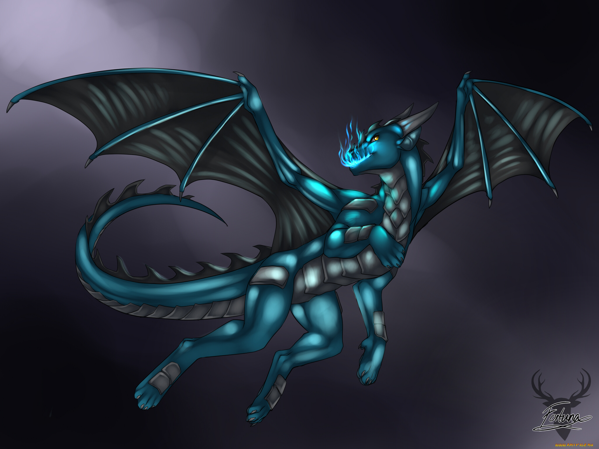 рисованные, животные, сказочные, мифические, дракон