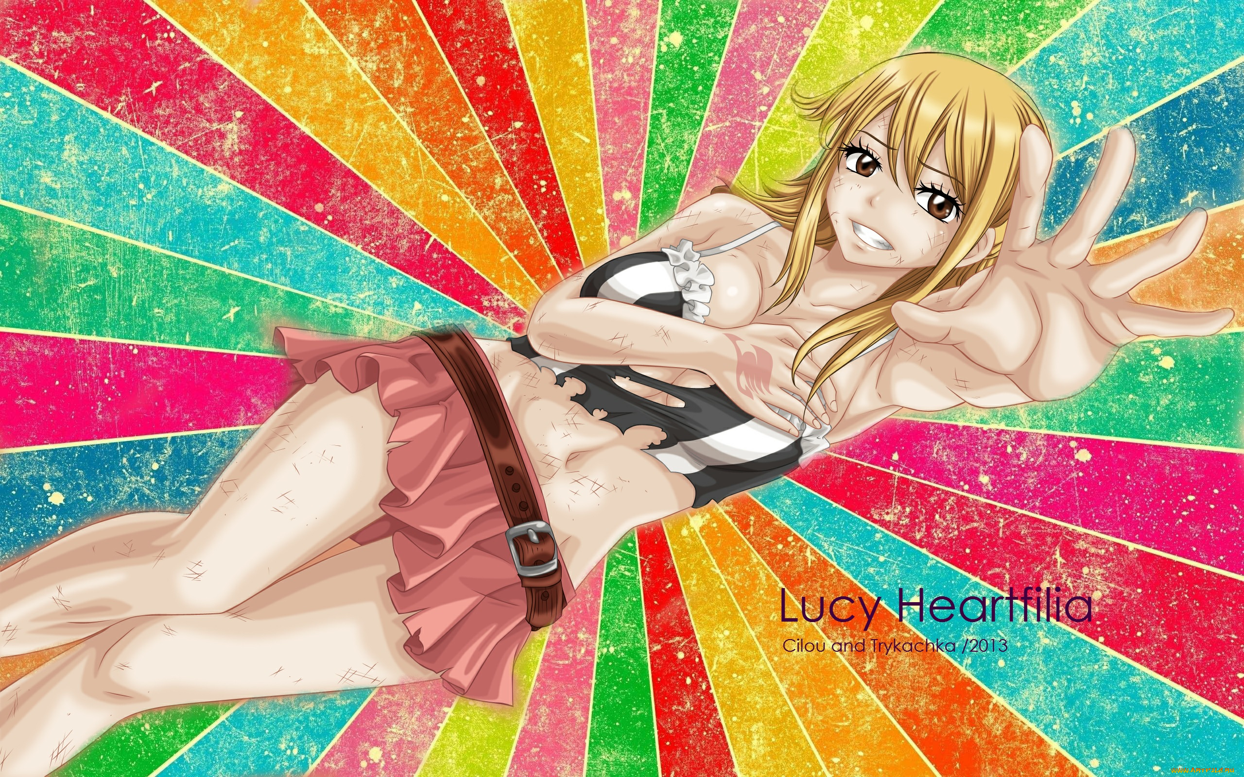 аниме, fairy, tail, юбка, lucy, heartfilia, блондинка