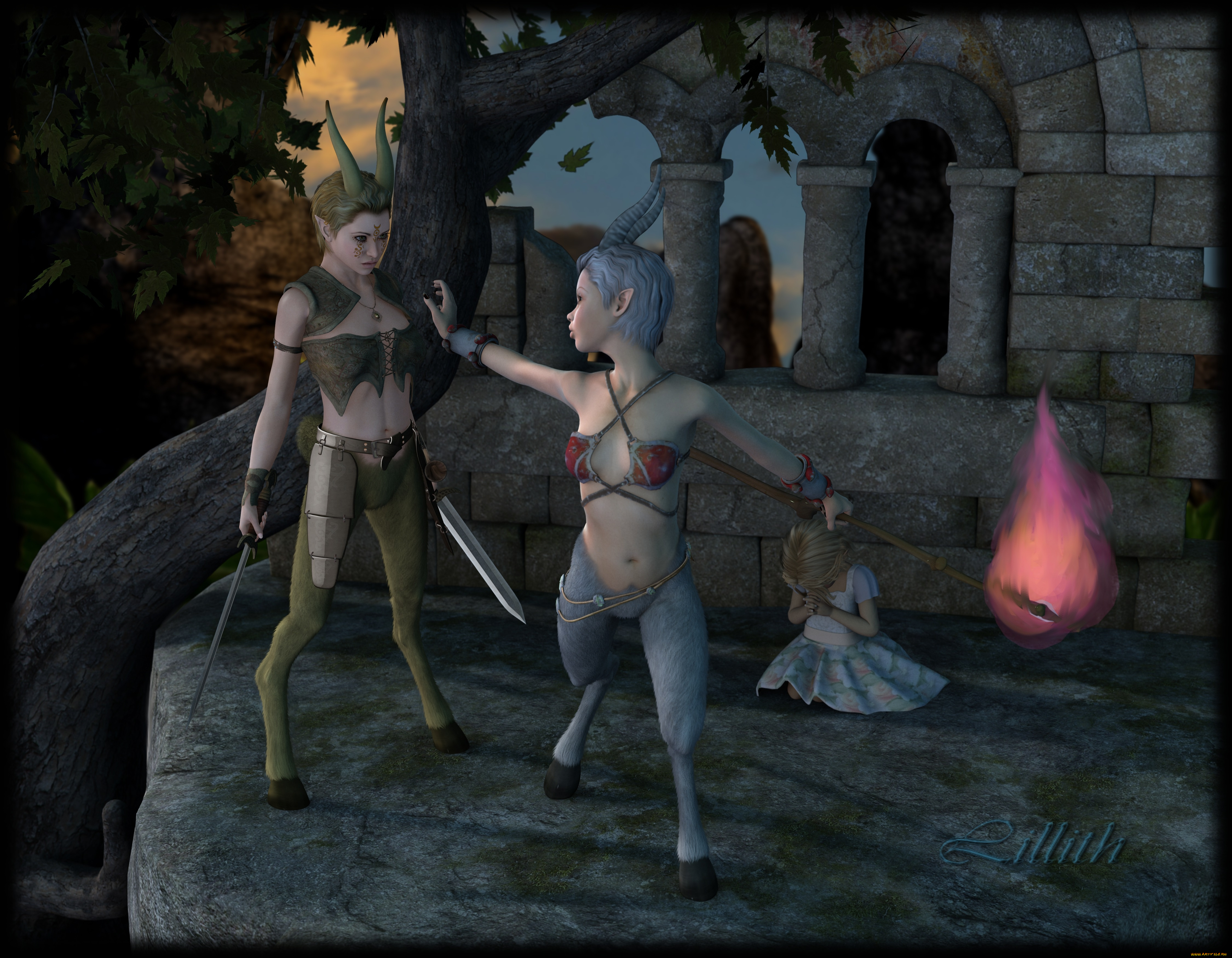 3д, графика, creatures, существа, кастаники