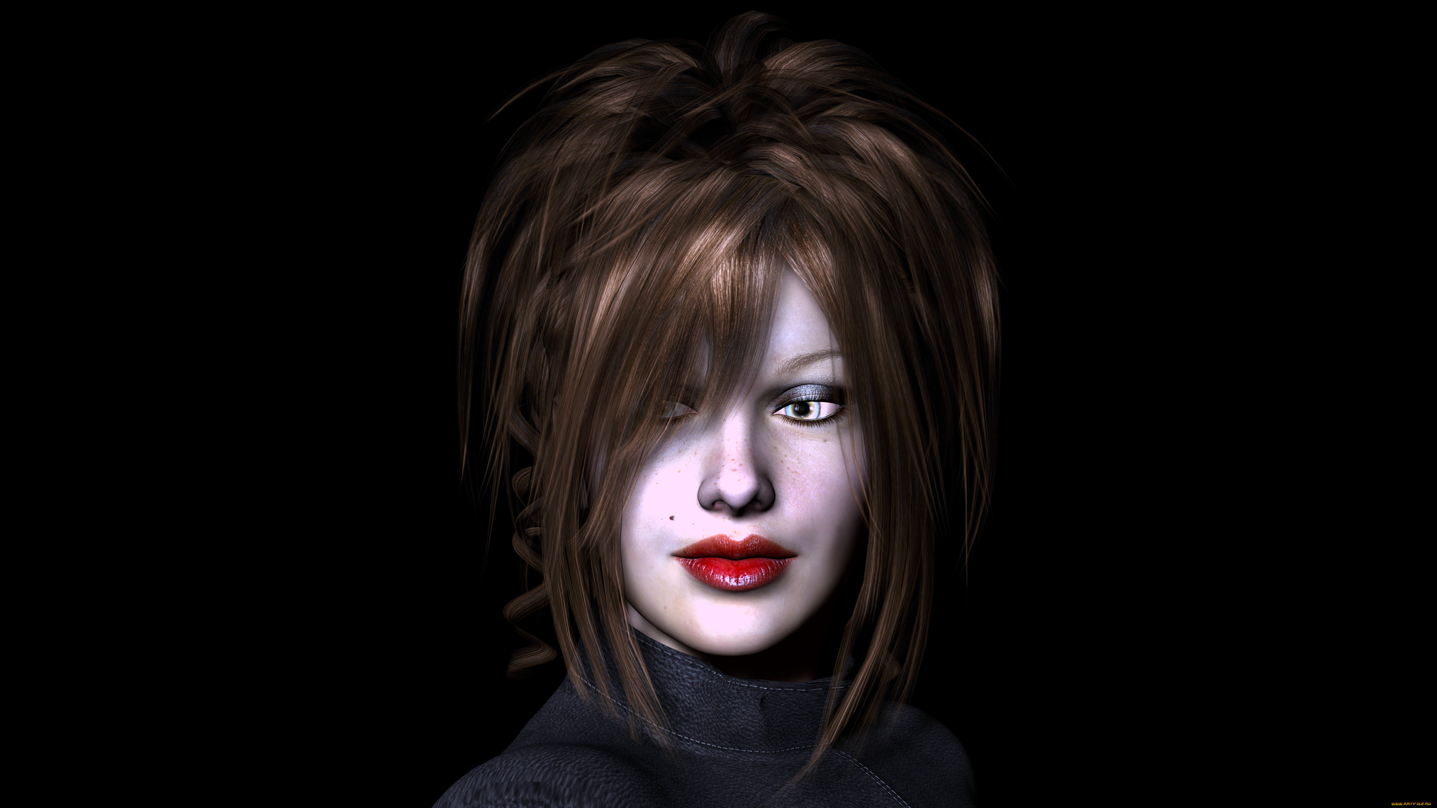 3д, графика, portraits, портрет, взгляд, девушка