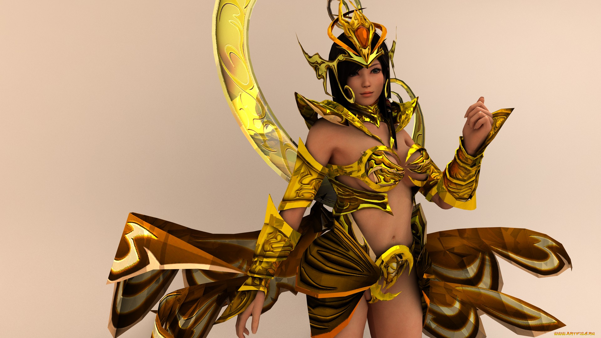 3д, графика, фантазия, , fantasy, доспехи, взгляд, девушка