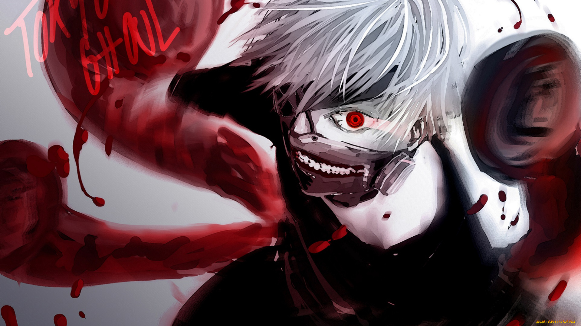 аниме, tokyo, ghoul, канеки, кен, токийский, гуль, парень, маска
