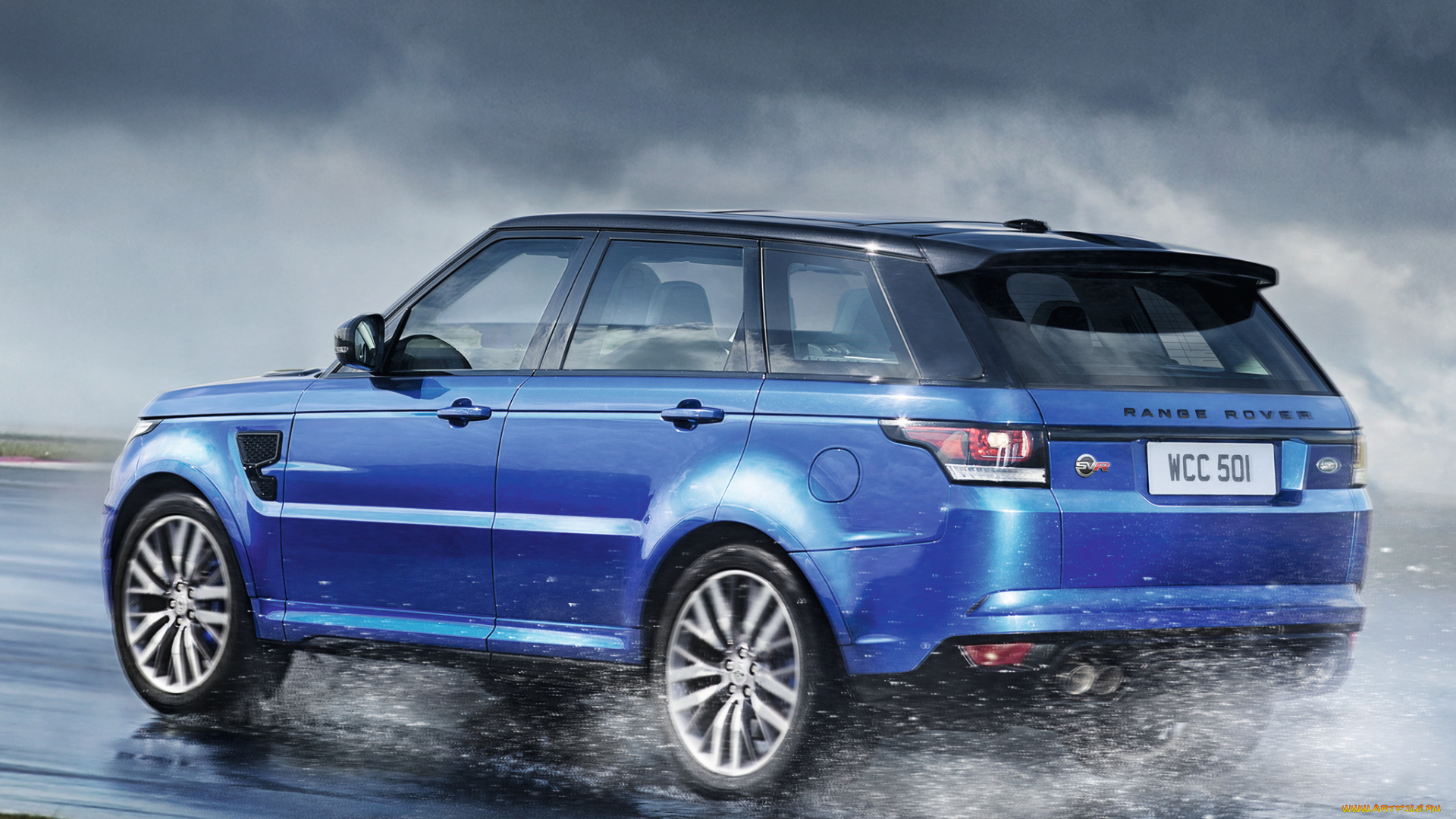автомобили, range, rover, 2014г, синий, svr, sport, range, rover