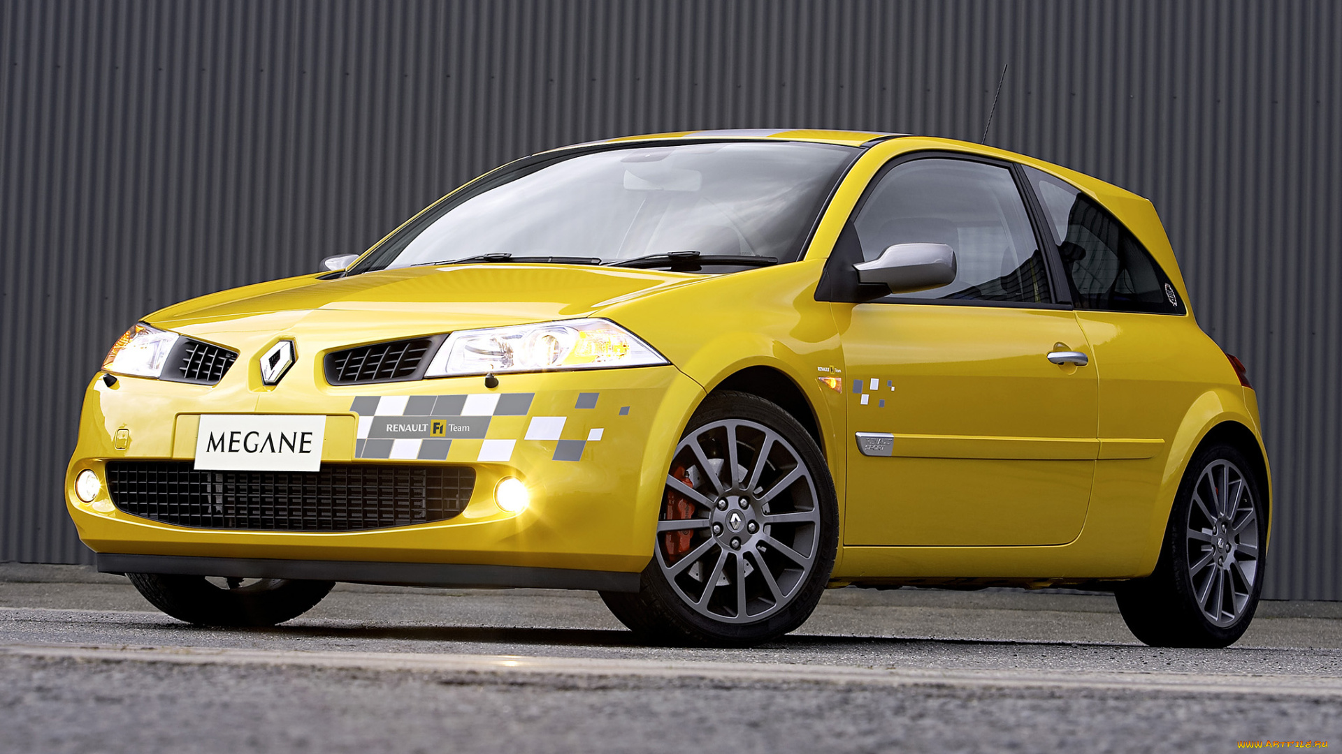 автомобили, renault, желтый, au-spec, r26, megane, rs