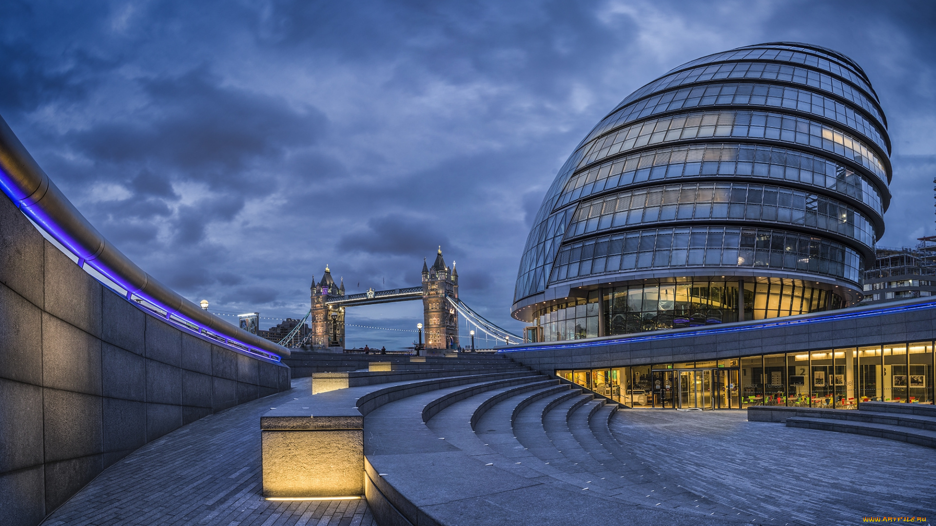 города, лондон, , великобритания, вечер