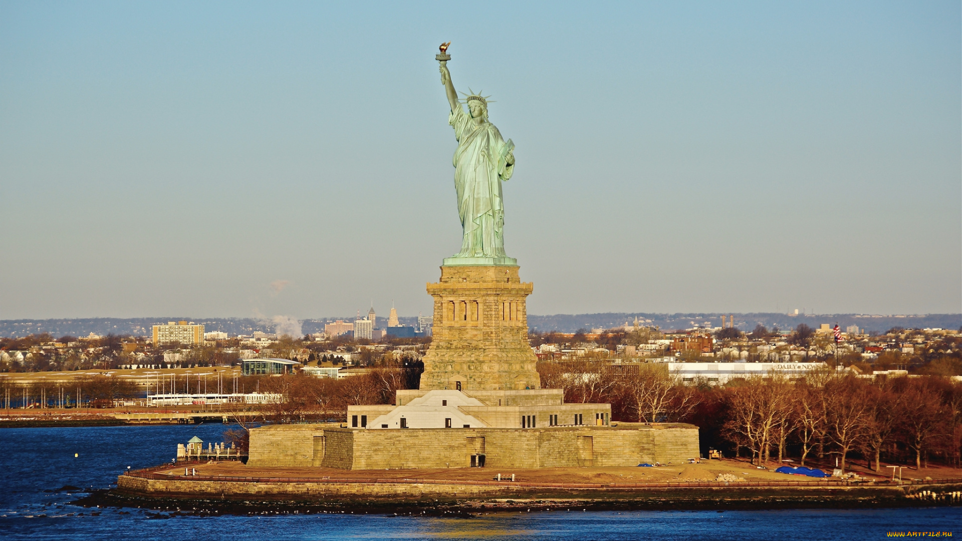 города, нью-йорк, , сша, статуя, свободы