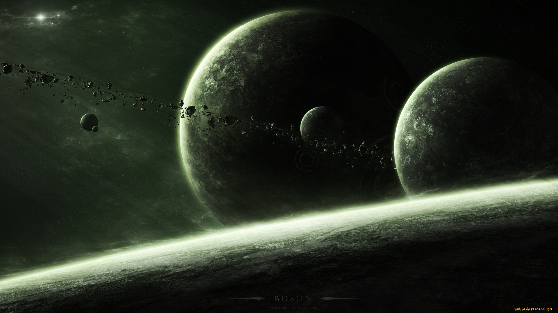 космос, арт, планеты