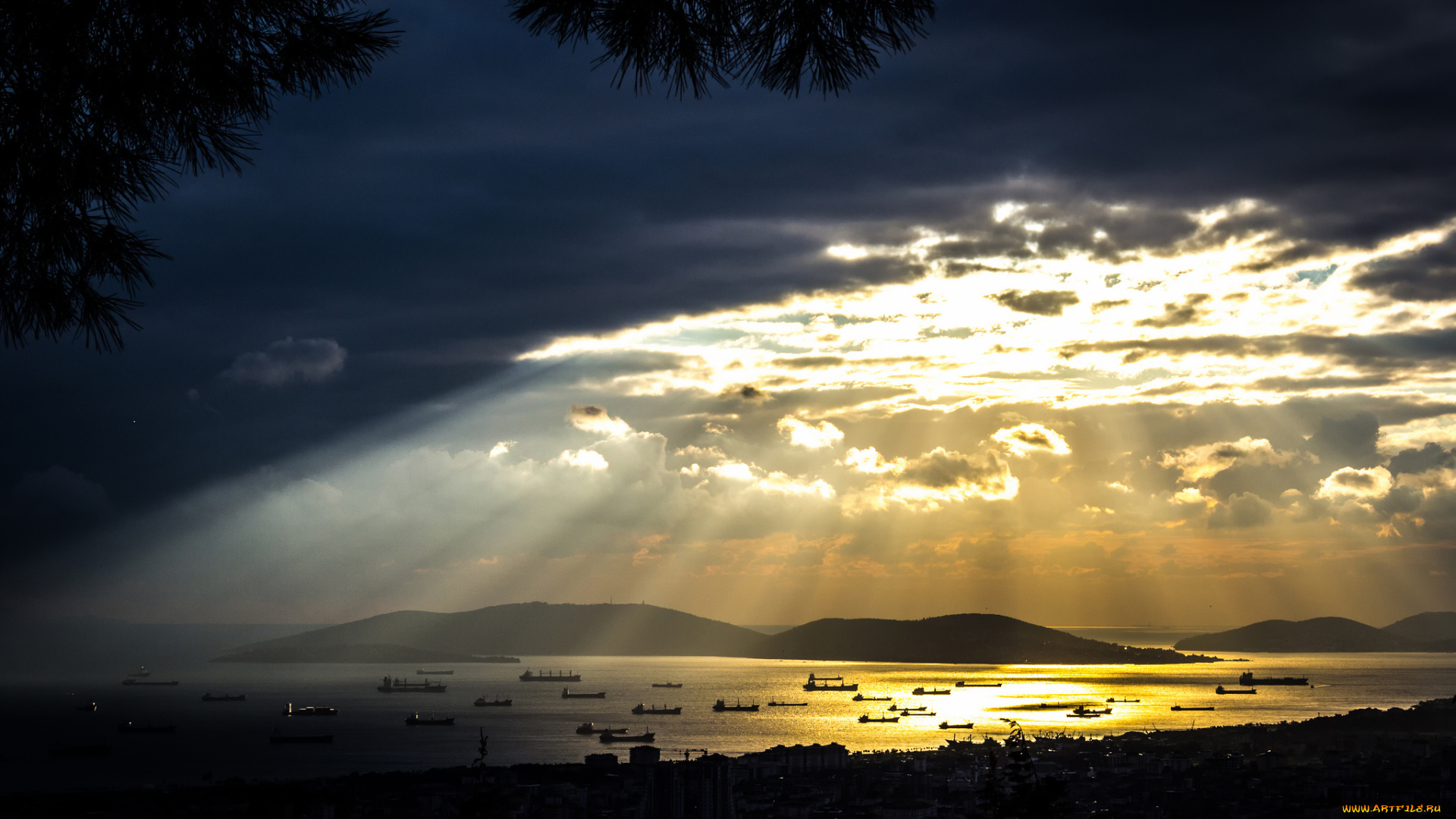 природа, восходы, закаты, острова, картал, пендик, стамбул, турция, корабли, мраморное, море, облака, тучи, свет, небо