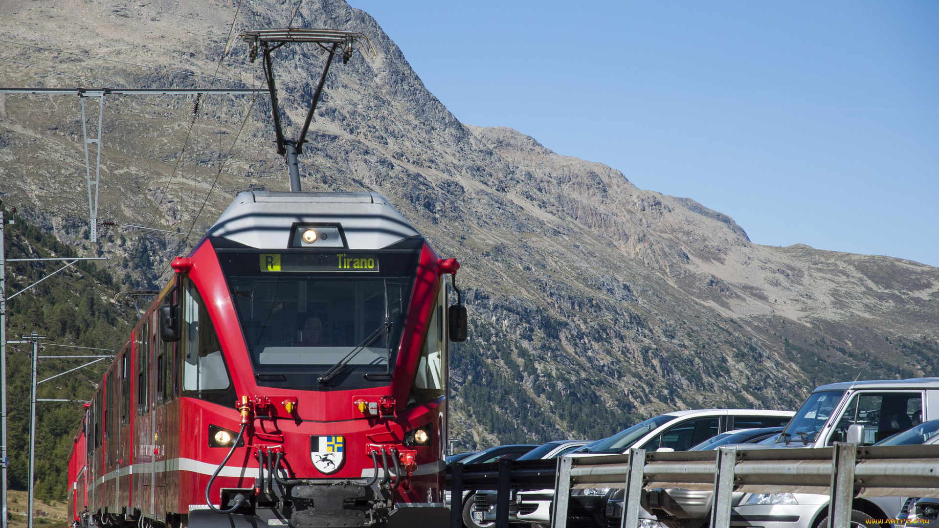 техника, электрички, электропоезд, горы