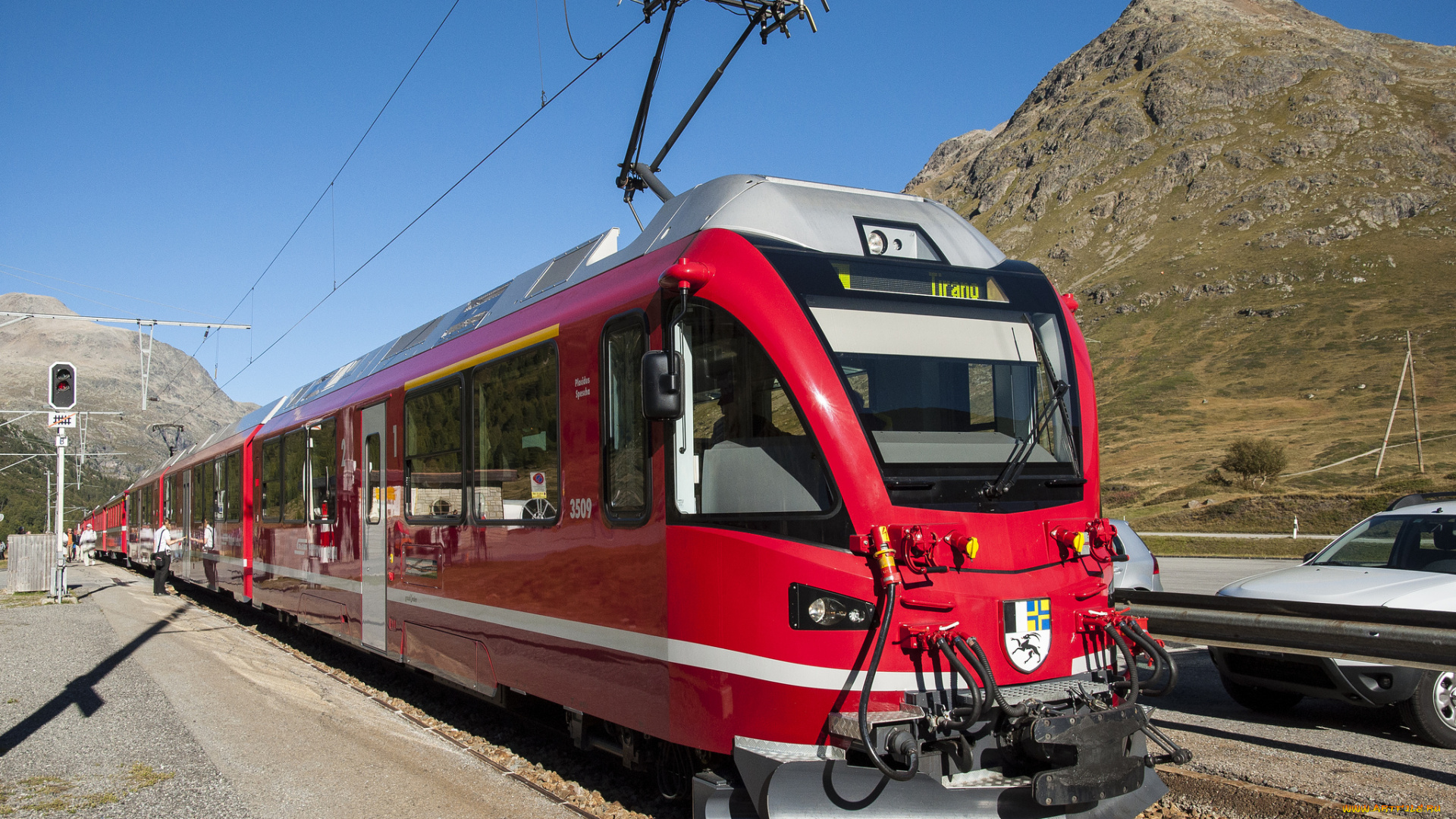 техника, электрички, электропоезд, горы