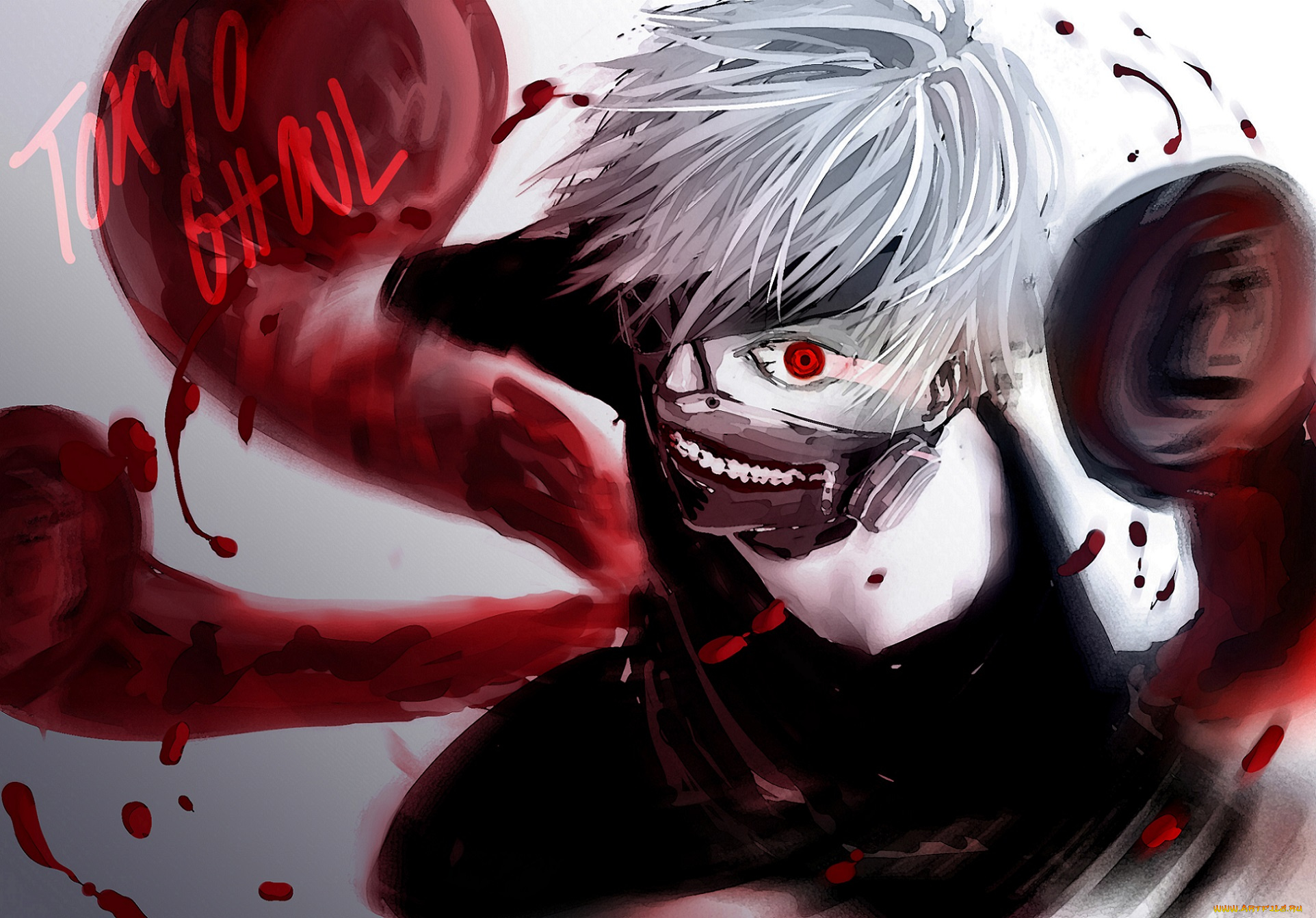 аниме, tokyo, ghoul, канеки, кен, токийский, гуль, парень, маска