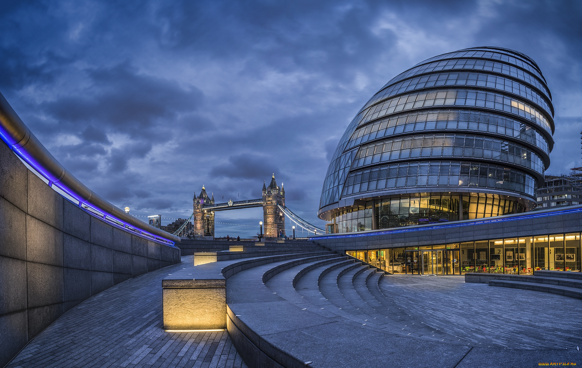 города, лондон, , великобритания, вечер