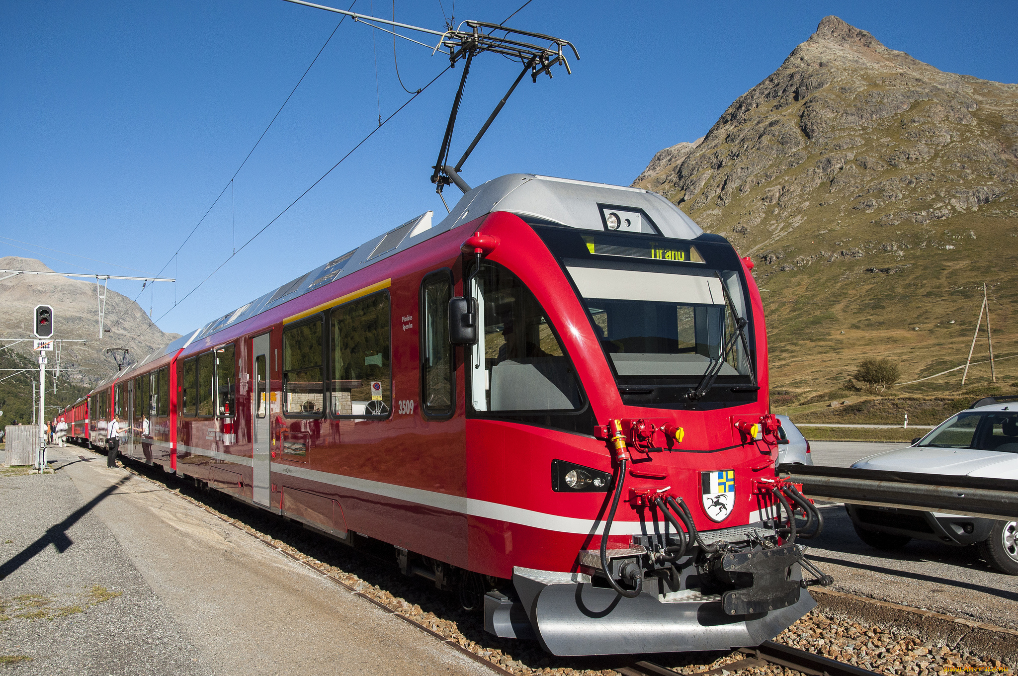 техника, электрички, электропоезд, горы