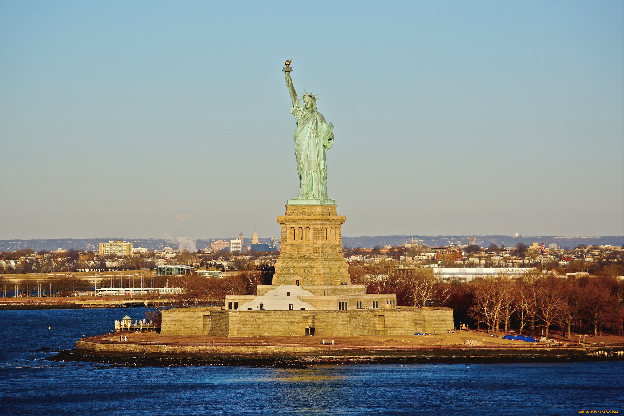 города, нью-йорк, , сша, статуя, свободы