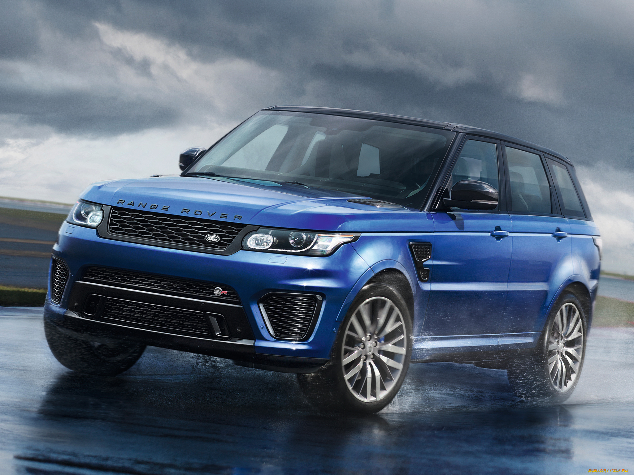 автомобили, range, rover, синий, 2014г, svr, sport, range, rover