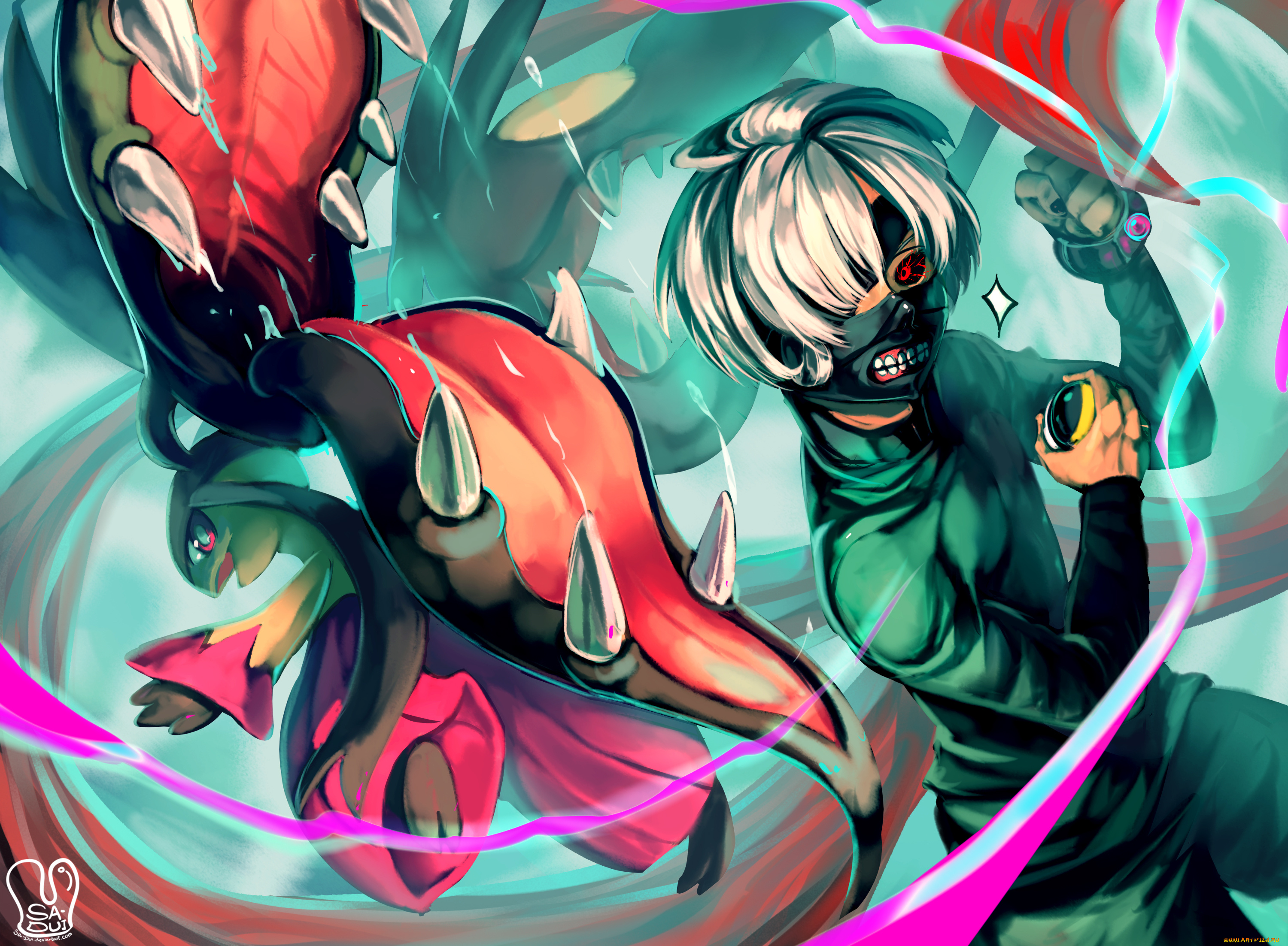 аниме, tokyo, ghoul, покемон, токийский, гуль, арт