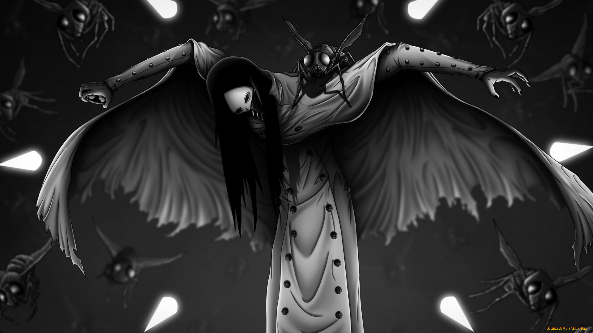 аниме, bleach, маска, насекомые, as, nodt