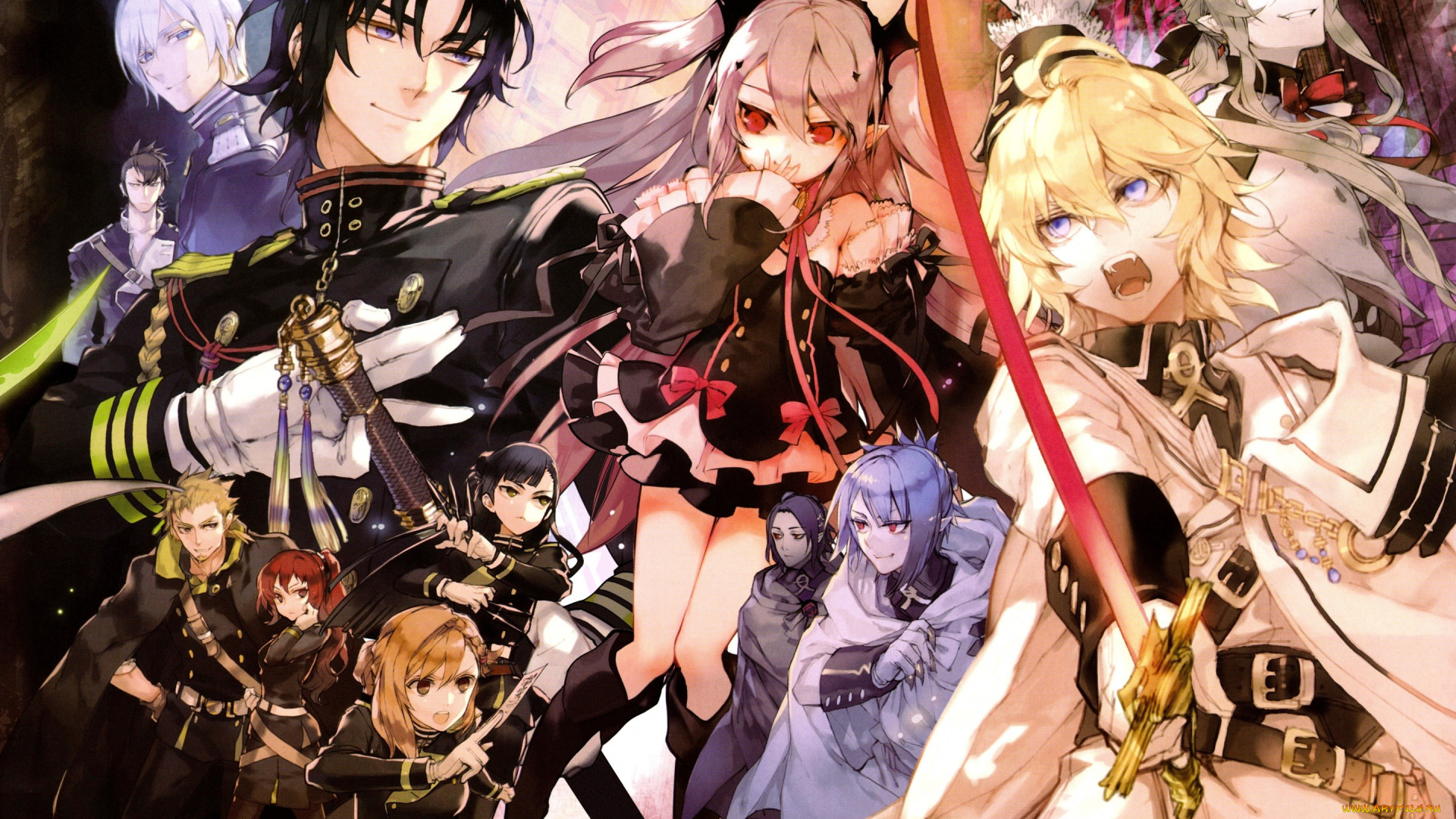 аниме, owari, no, seraph, война, мужчины, девушки, вампиры, последний, серафим, люди